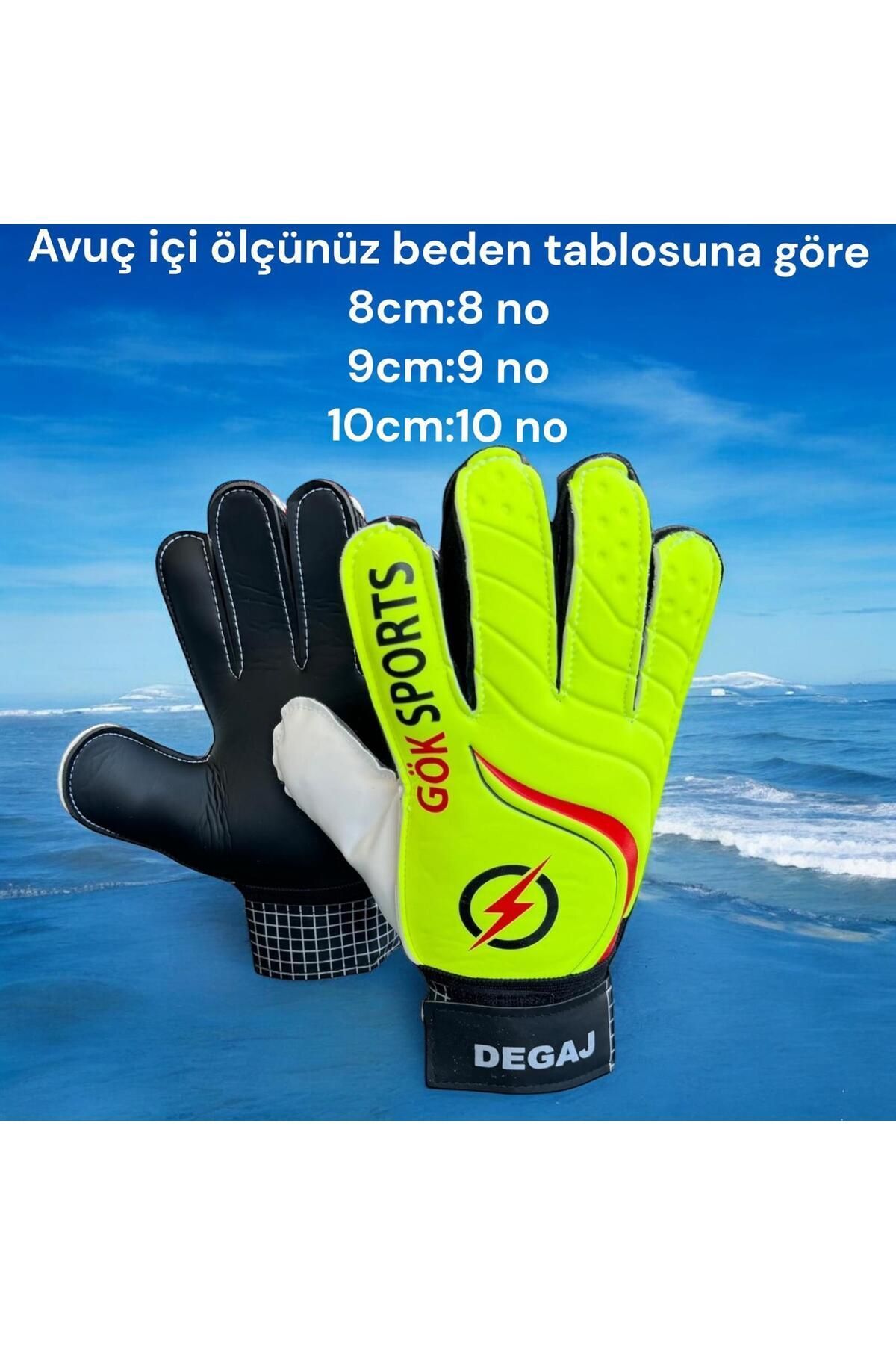 woodhub DEGAJ Yetişkin Big Kapıcı Kaleci Eldiveni Goalkeeper Bilek Bandajlı Lateks Eldiven 8-9-10