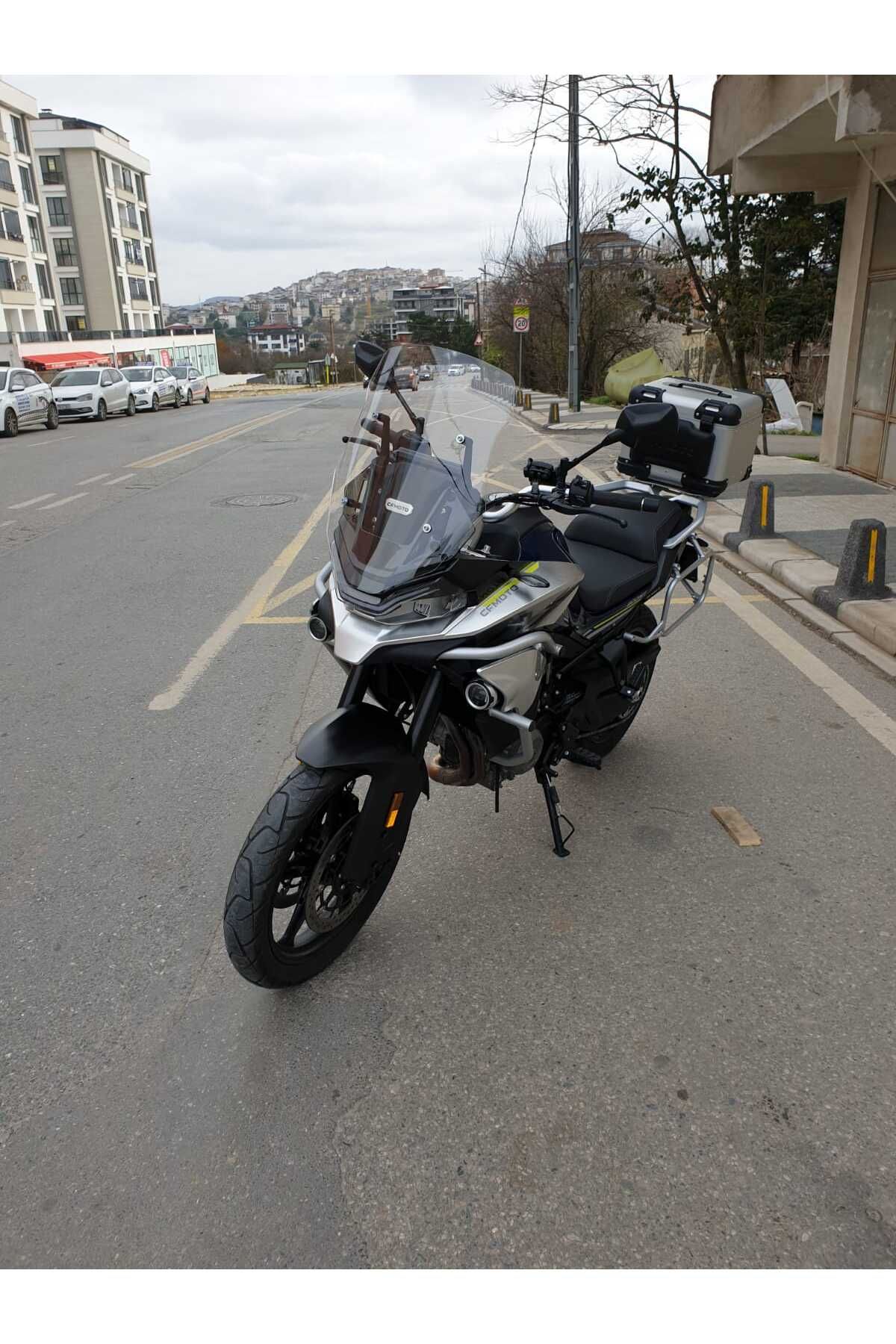 CF MOTO 800 MT Siperlik Ön Cam 2022-2025 Model 57cm Şeffaf Renkli 4mm UZUN CAM