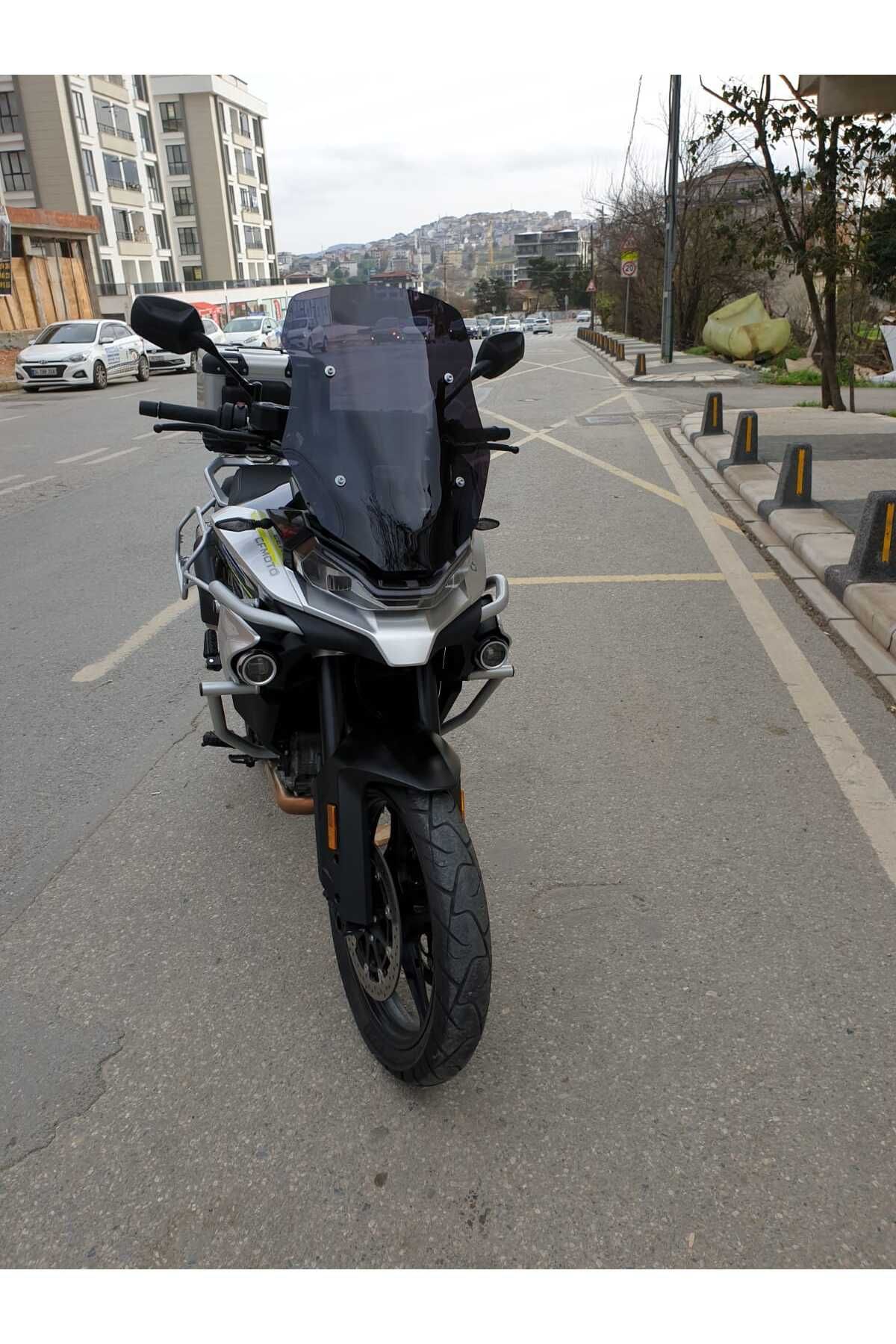 CF MOTO 800 MT Siperlik Ön Cam 2022-2025 Model 57cm siyah Renkli 4mm UZUN CAM
