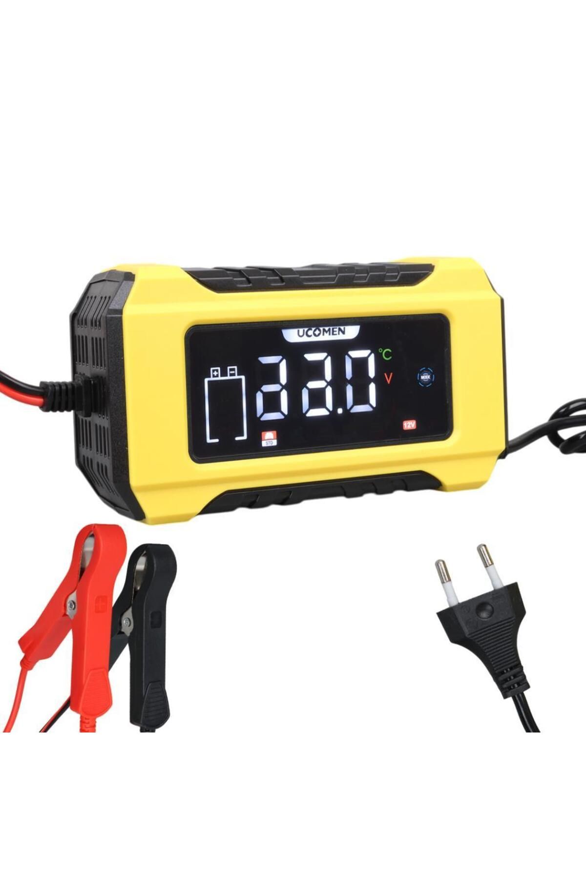 Genel Markalar Ucomen UC-C120501B Sarı 12Volt 6Amper Lcd Göstergeli Akıllı Akü Şarj Cihazı