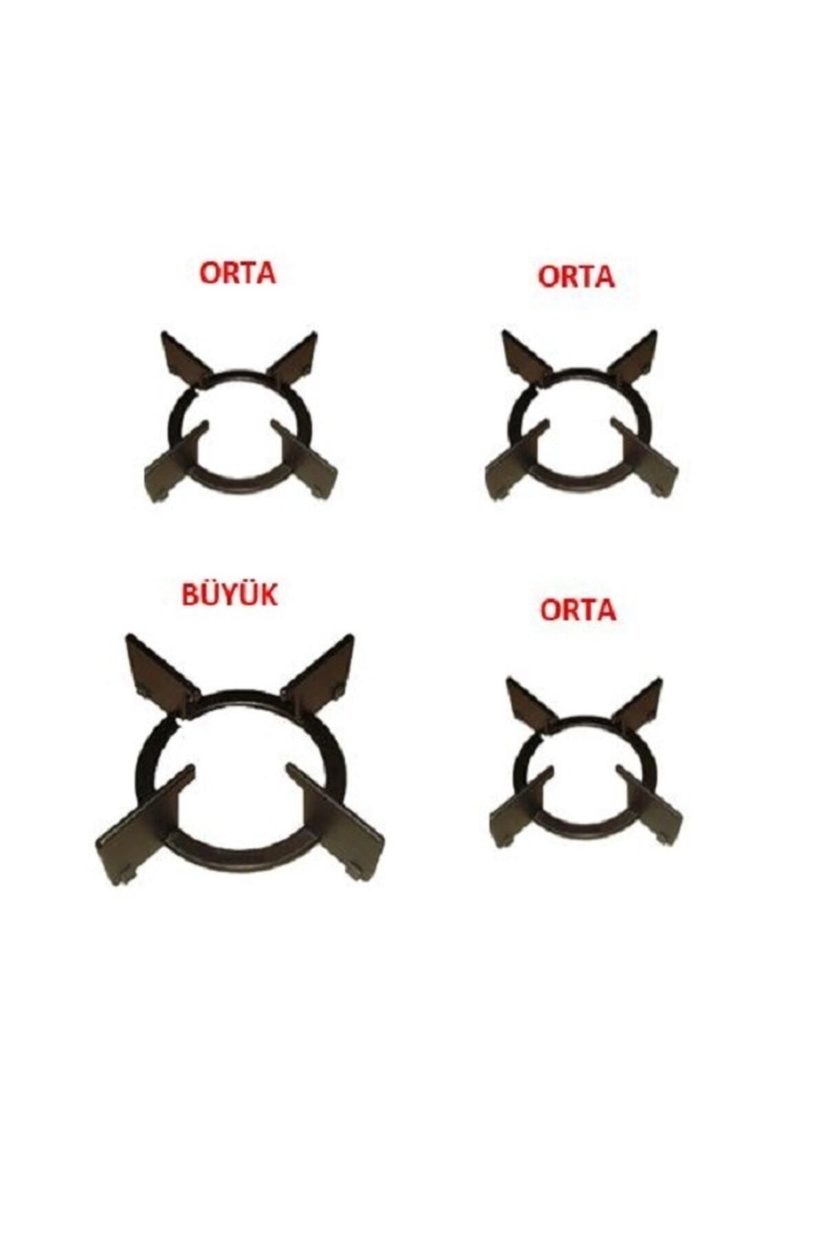 ÖZ BEYAZ EŞYA Mat Döküm Demir Ankastre Ocak Izgarası Set 3 Orta Boy 1 Büyük Boy Yedek Parça