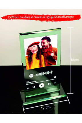 MERTKRİSTAL Spotify Cam Plak, Spotify Barkodlu Kişiye Özel Hediye