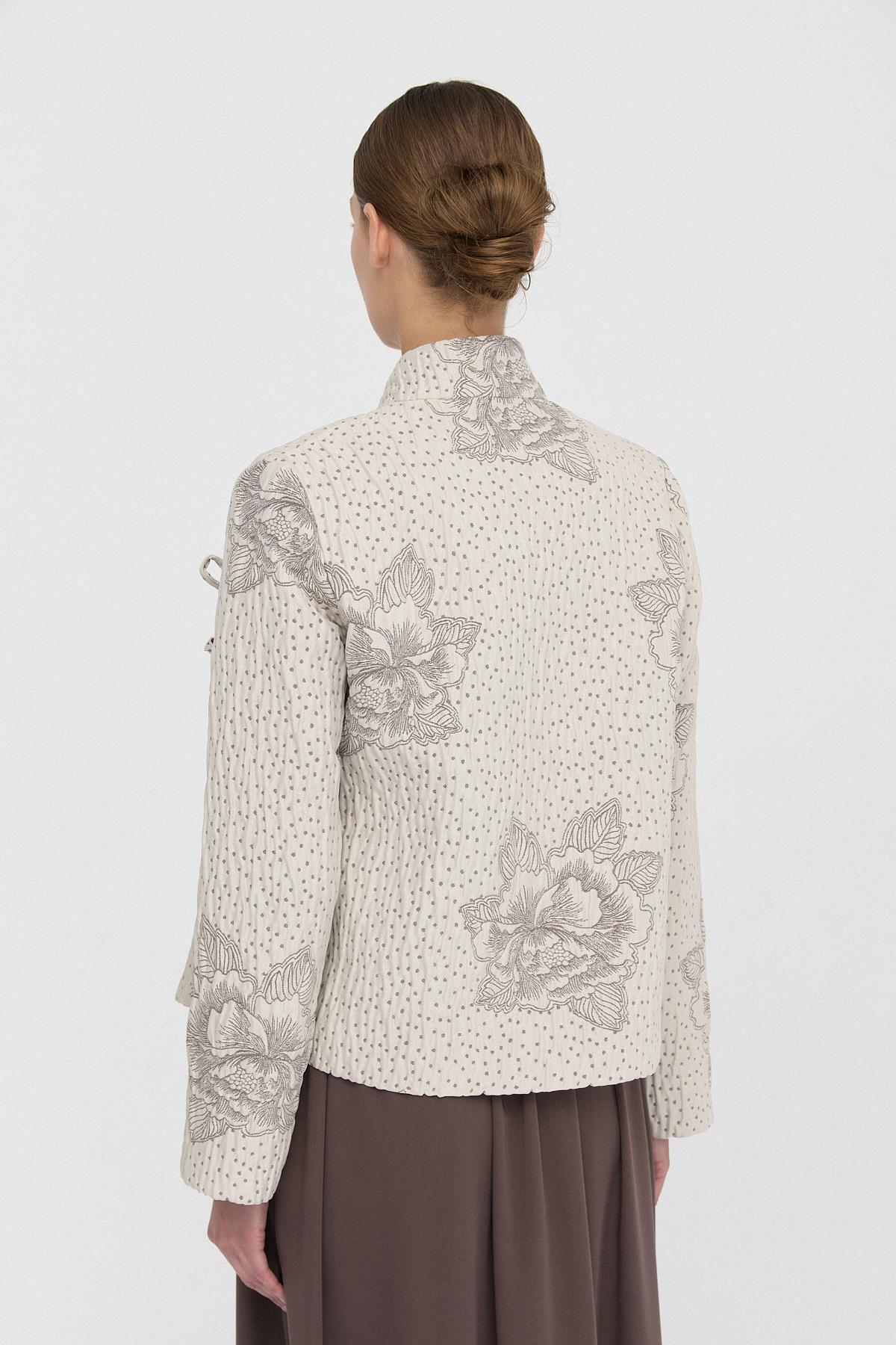 zeynepsule-Drawstring Kimono with Embossed Pattern 5