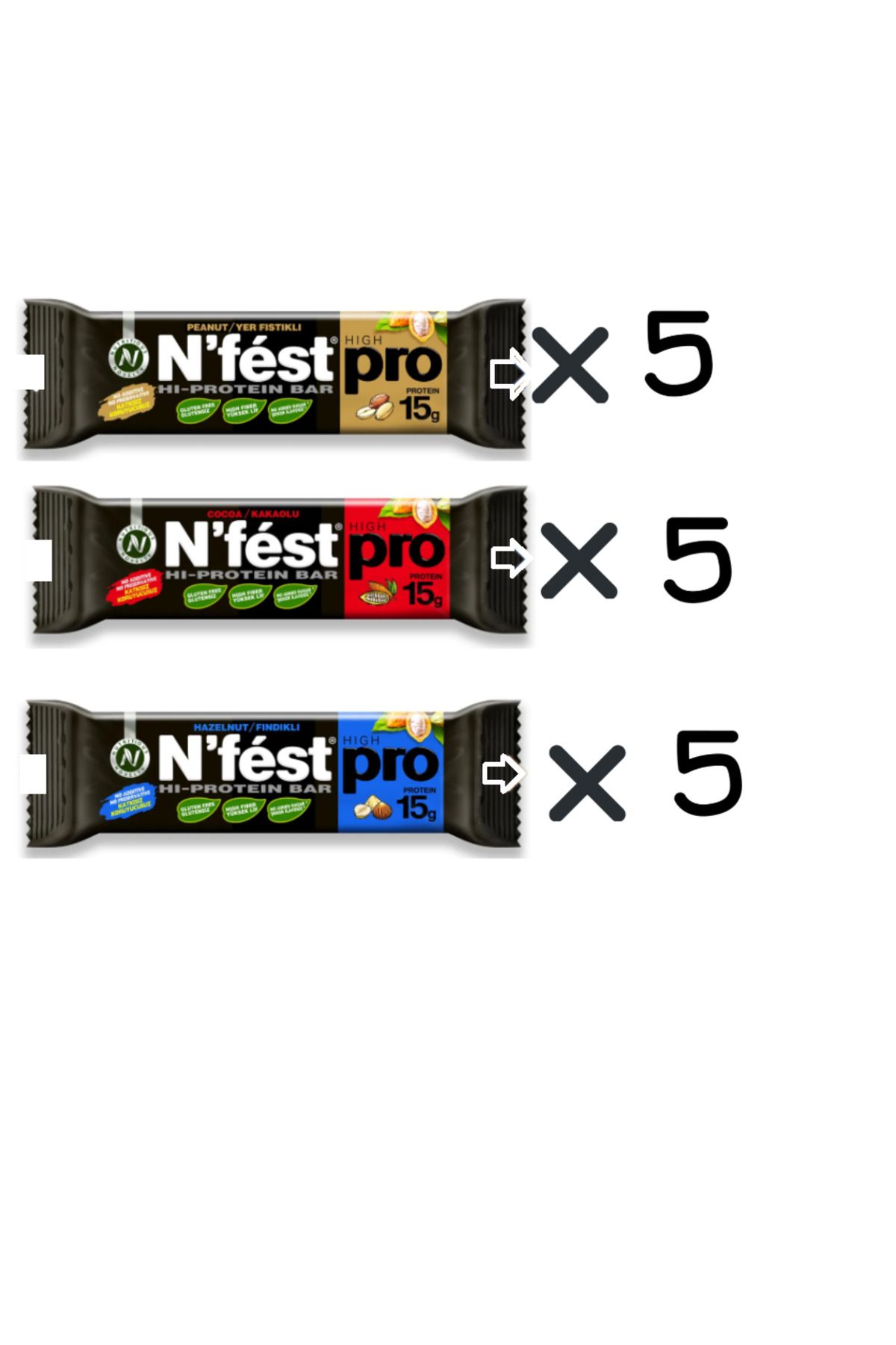 Nfest Protein Bar N'fest 50 gr (15 Adet )