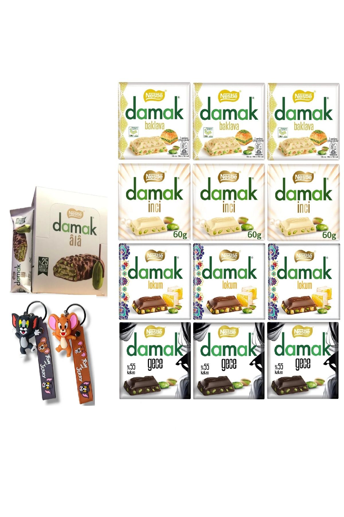 Nestle DAMAK ALA 30 GR X 12 ADET VE NESTLE DAMAK SÜPAR PAKET 60 GR X 12 ADET (ANAHTARLIK HEDİYELİ)