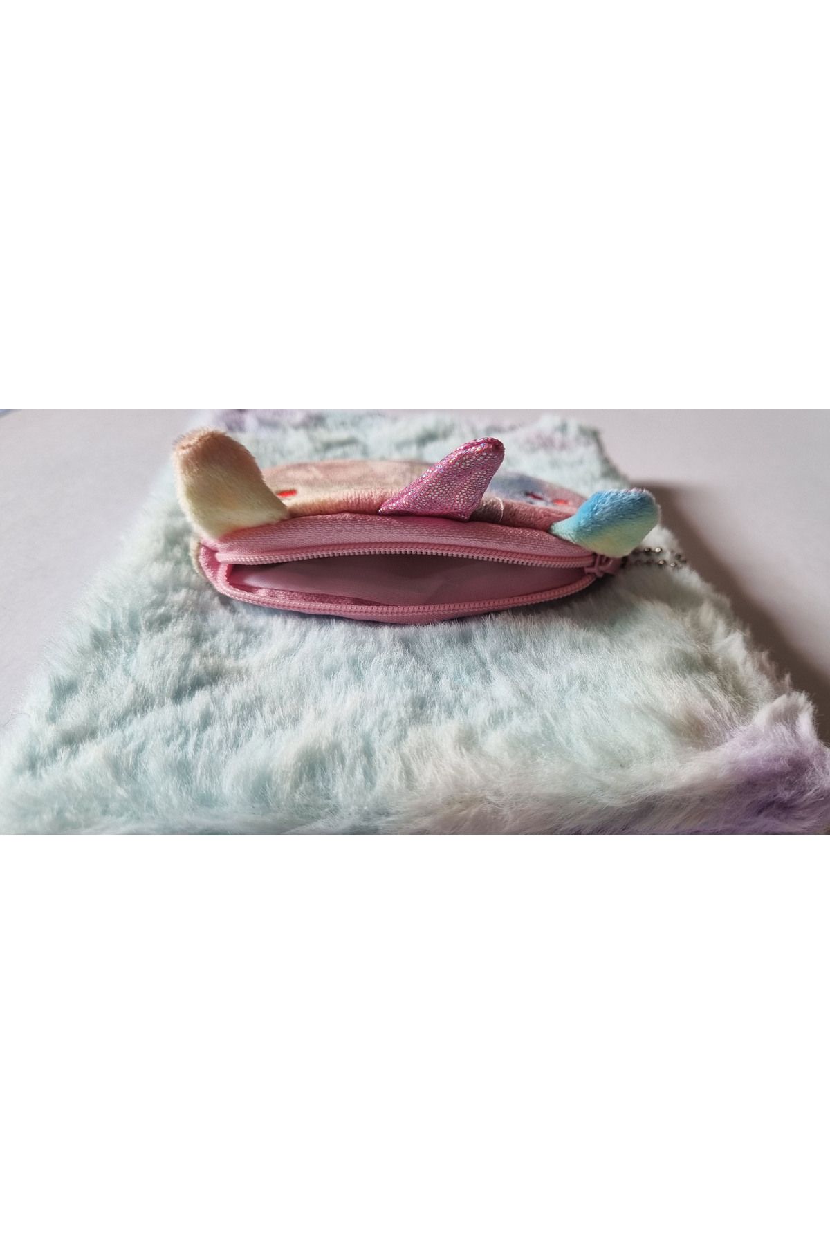 Modellino-Zippered Pocket Furry Plush Rabbit Souvenir Memory Daily Notepad Dmn-Pls2 - 1 Piece with Shape Selection 3