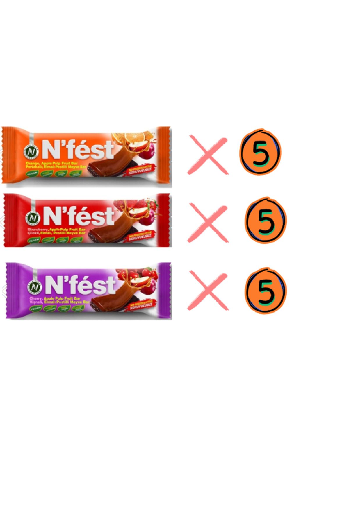 Nfest Meyve Jöleli Bar 40 gr (15 ADET)