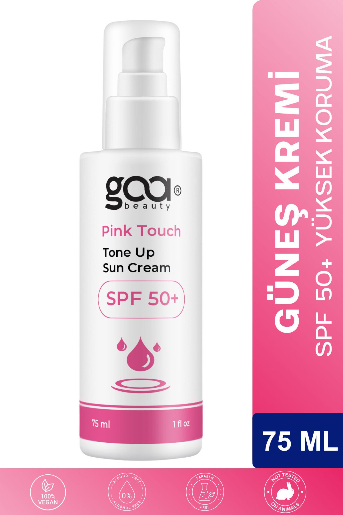 کرم ضد آفتاب صورت صورتی 75 میلی لیتری با SPF 50 Tone Equalizing High Protection Pink Tone Up Pink face