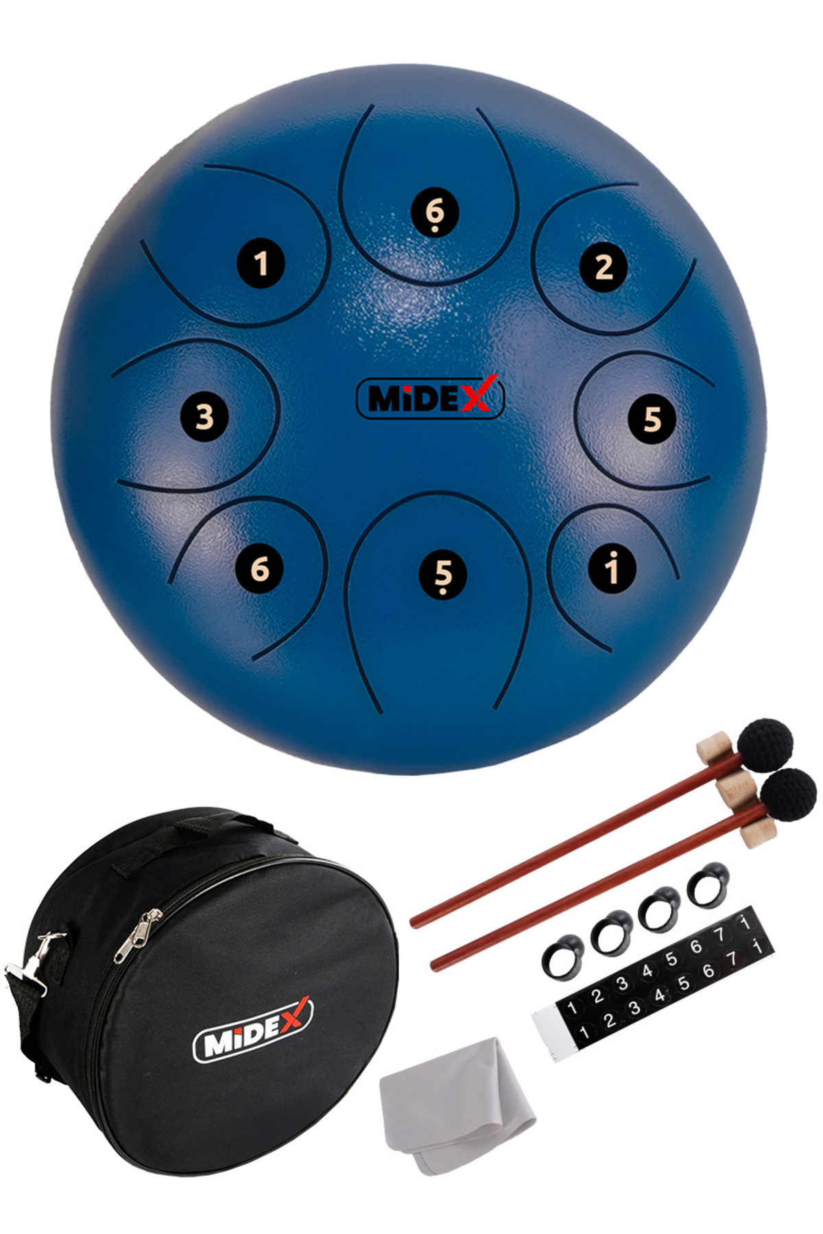 Midex TD-108BL Çelik Dil Davul Handpan 10 İnç 8 Ton Steel Tongue
