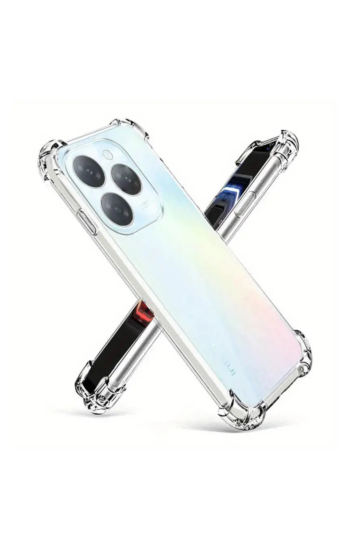 Tecno Spark 20 Pro Kamera Korumalı Airbag Antishock Köşe Korumalı Şeffaf Silikon Kılıf