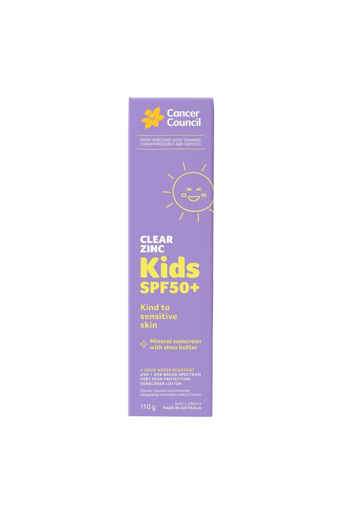 Cancer Council SPF50+ Clear Zinc Kids Sunscreen Çocuklar için Güneş Kremi 110Gr