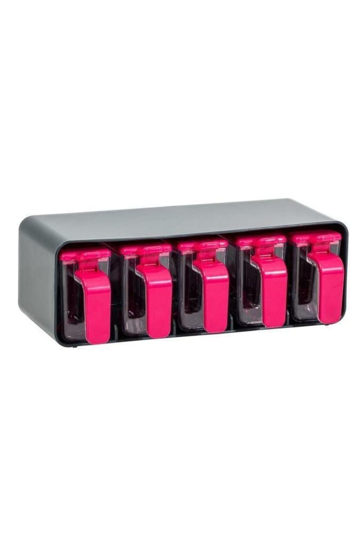 ظرف روغن صورتی 5x250 CC ادویه Set Fushia GRI Herevin