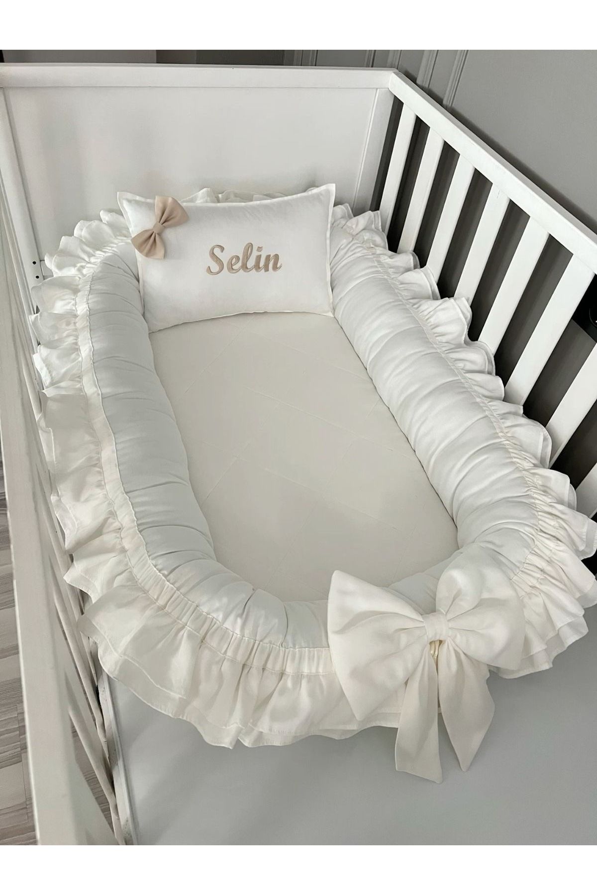 Selly Baby İsim İşlemeli Anneyanı Babynest