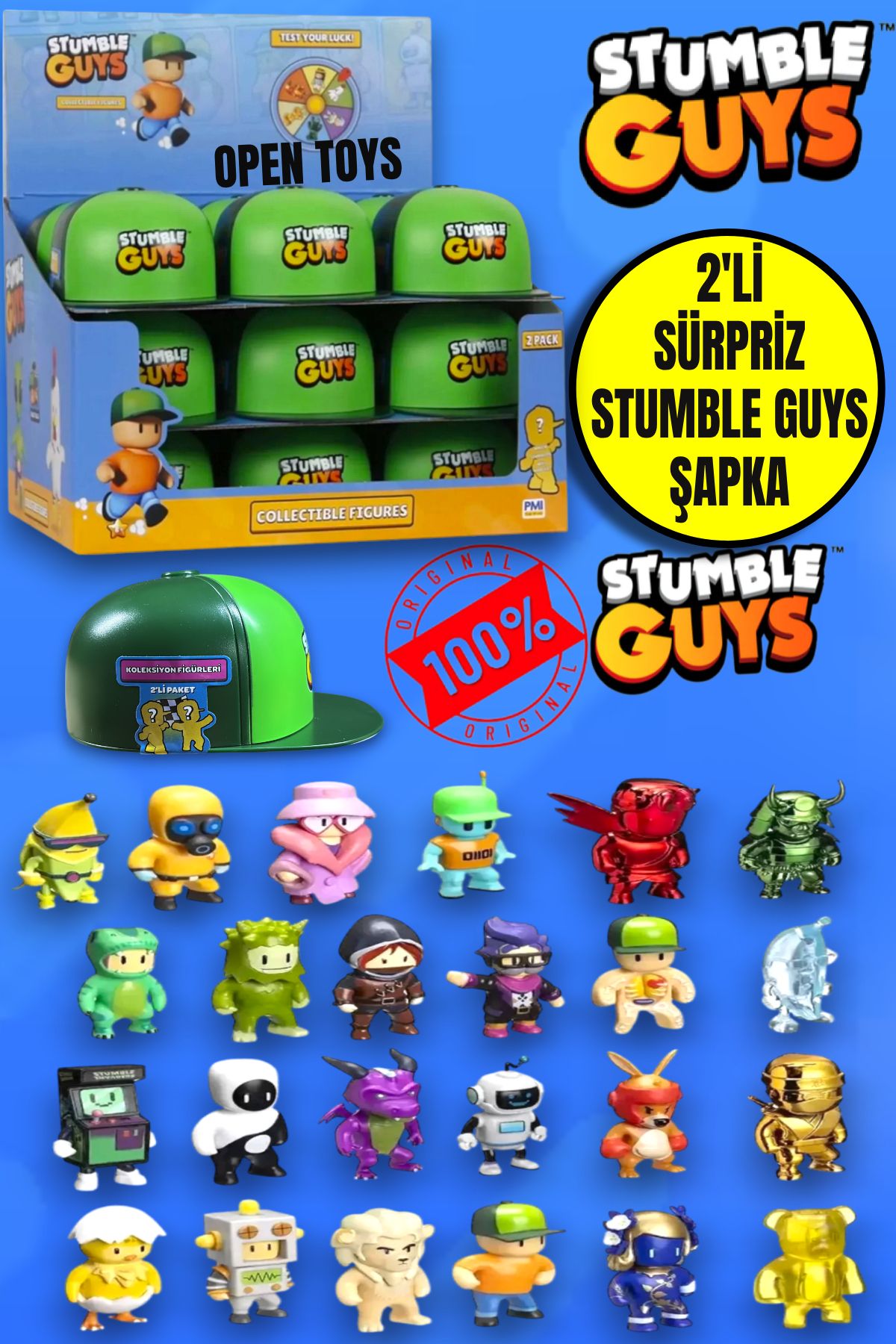 TOYFEST Stumble Guys Sürpriz Şapka 2'li Paket