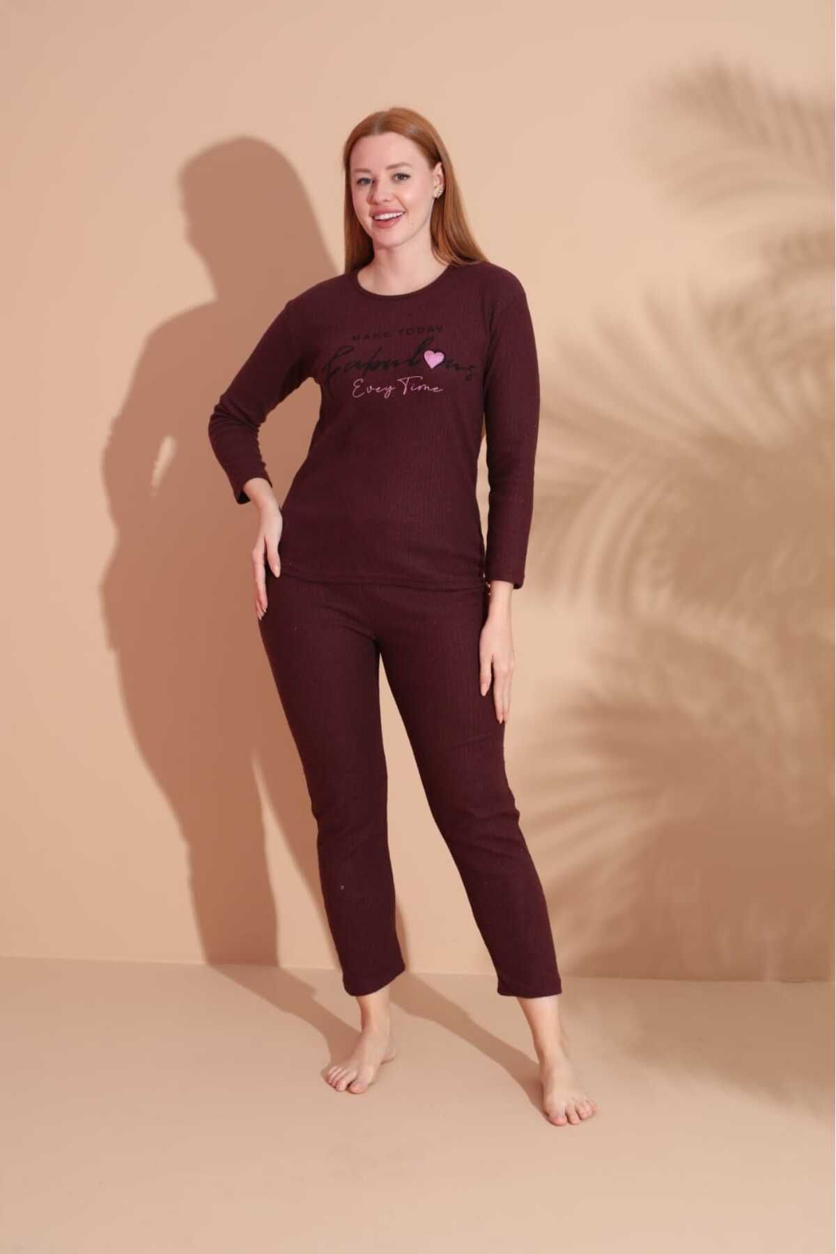 LİLA İÇ GİYİM-Winter Soft Pajama Suit 2