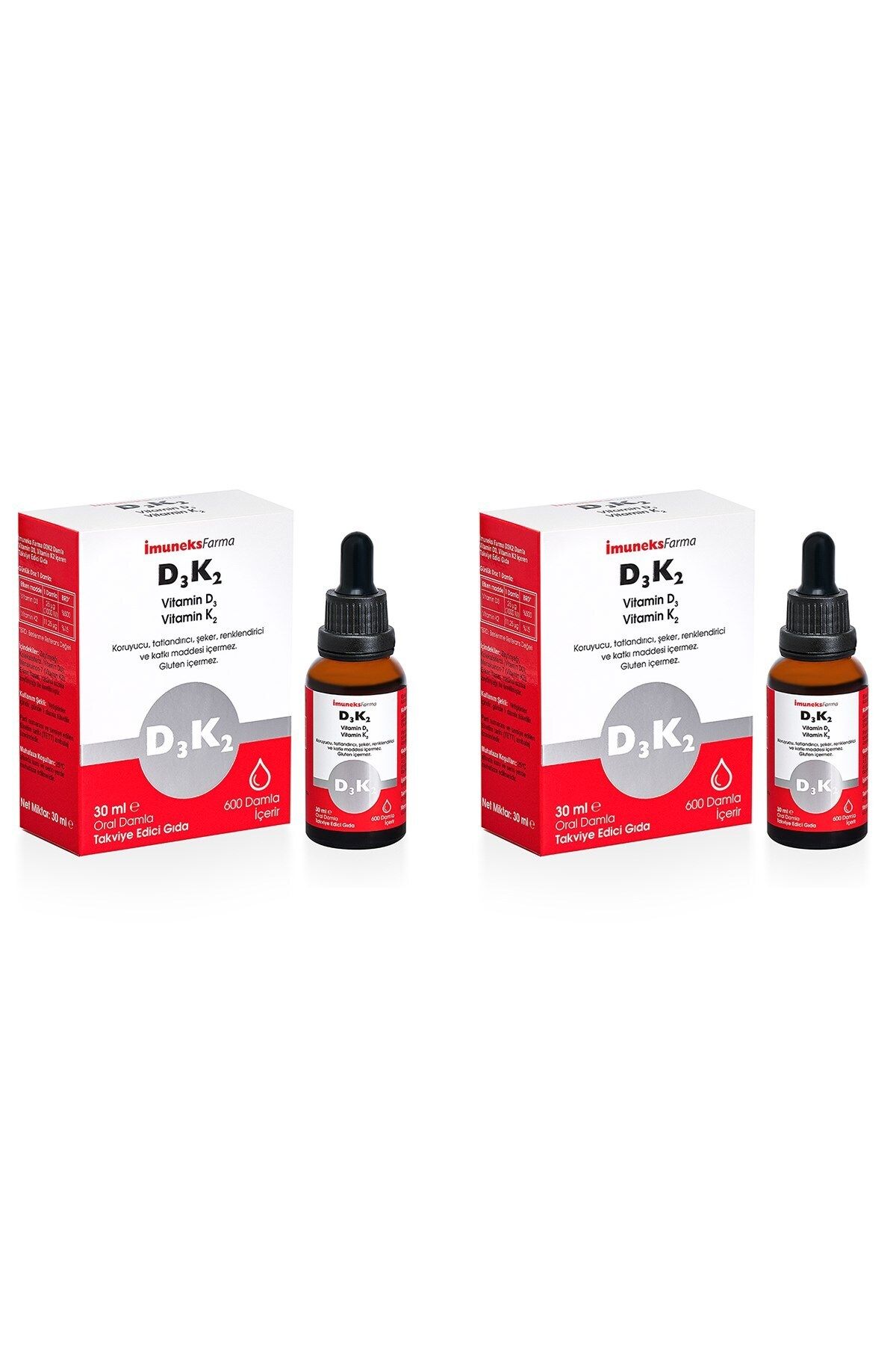 Imuneks-Imunex Farma D3K2 - Food Supplement with Vitamin D3 and K2 Drops 30ml X 2 Pieces 1