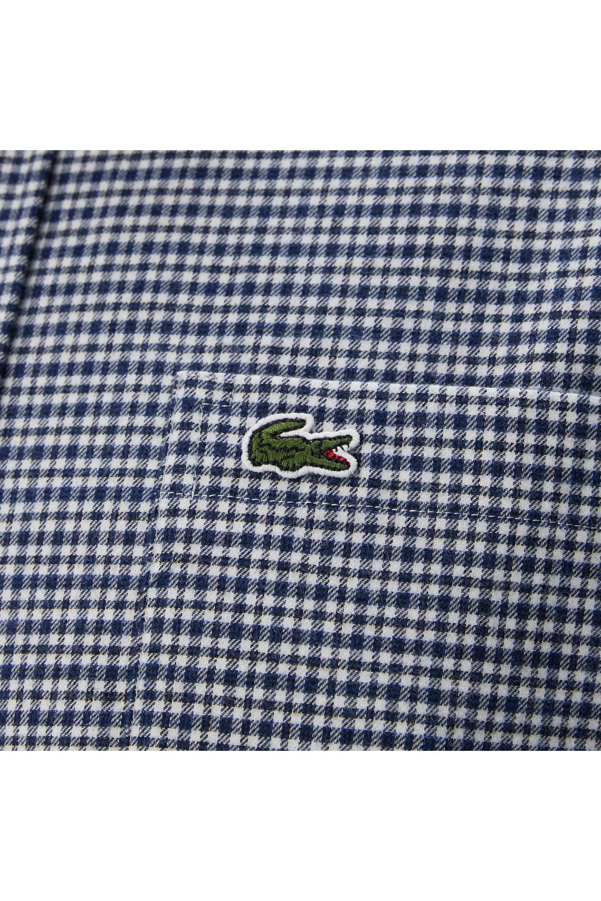 پیراهن / بلوز دکمه دار سبز مردانه تخته ای مناسب Lacoste