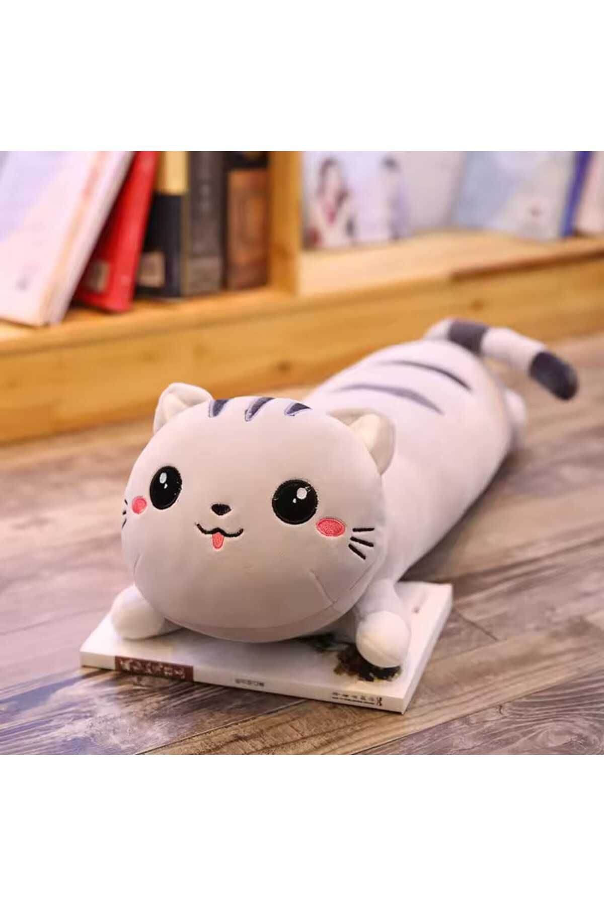 Dolly Uzun Kedi Yastık - Hediyelik Sarılma Yastığı - Uyku Arkadaşı - Hamile Yastığı Yumuşak Peluş 70 cm