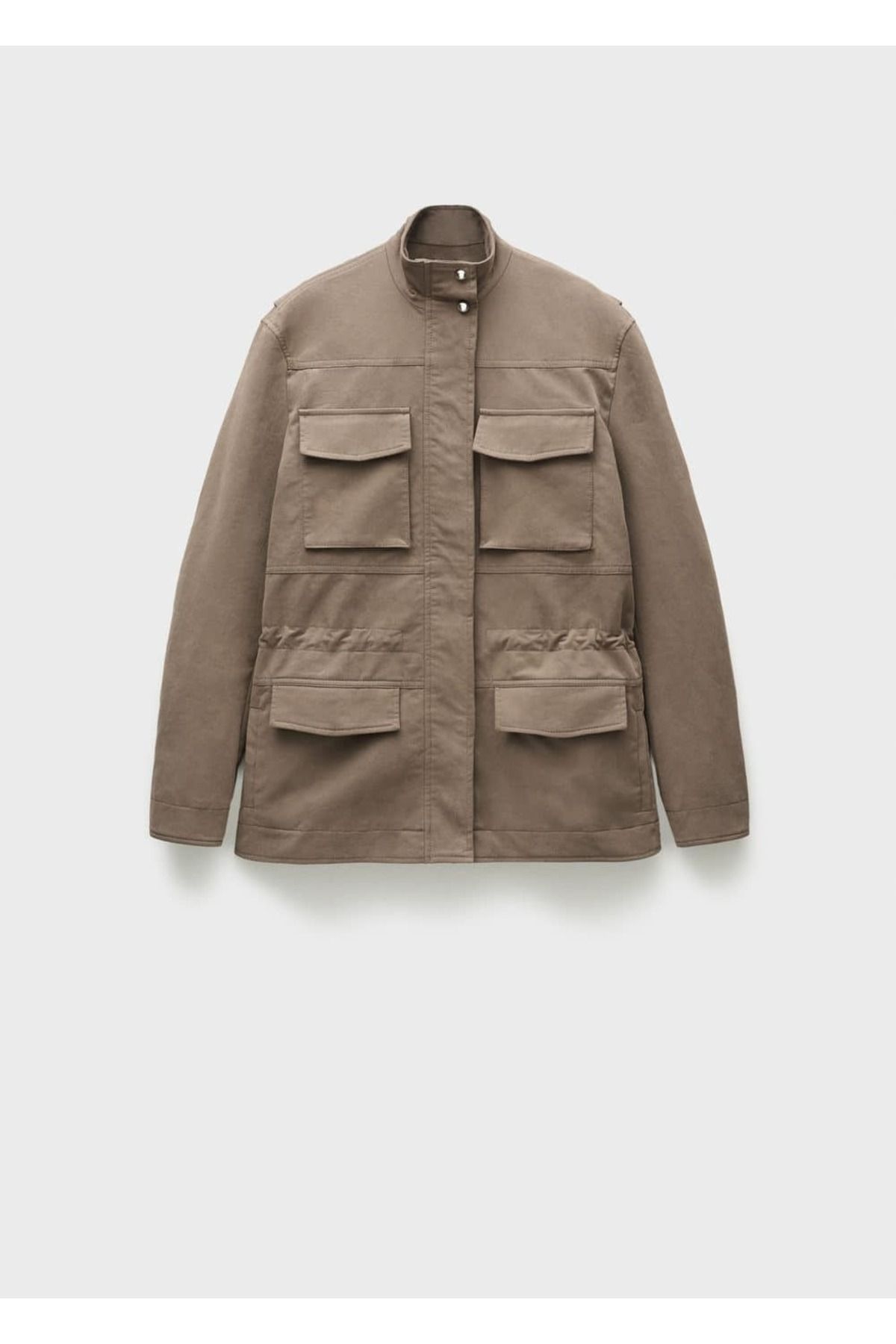 MANGO Woman-Kapesní parka s vysokým límečkem 3