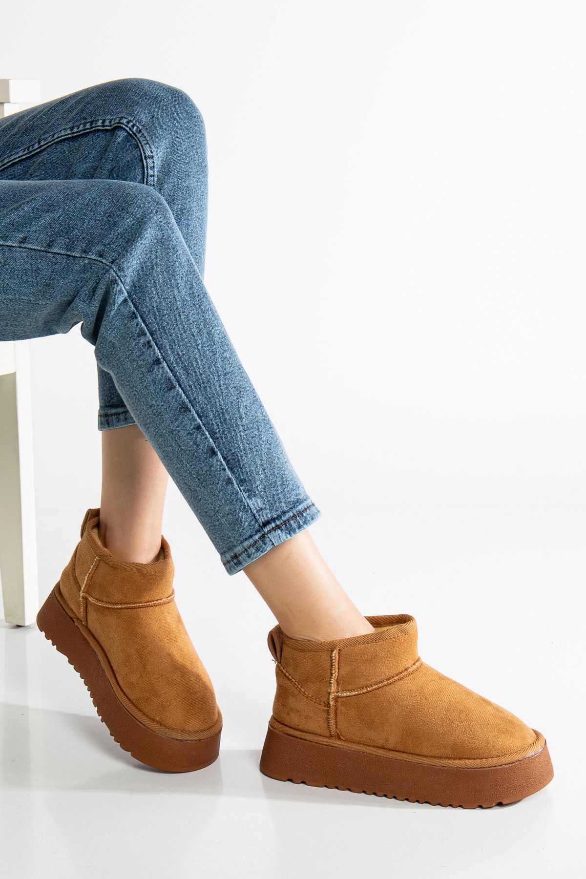 DENORA-ΜΠΟΤΕΣ TABA CAMEL BROWN SUEDE ΜΙΝΙ ΧΟΝΤΡΗ ΣΟΛΑ ΜΕ ΜΠΟΤΕΣ ΜΕ ΓΟΥΝΑ ΕΣΩΤΕΡΙΚΑ 3