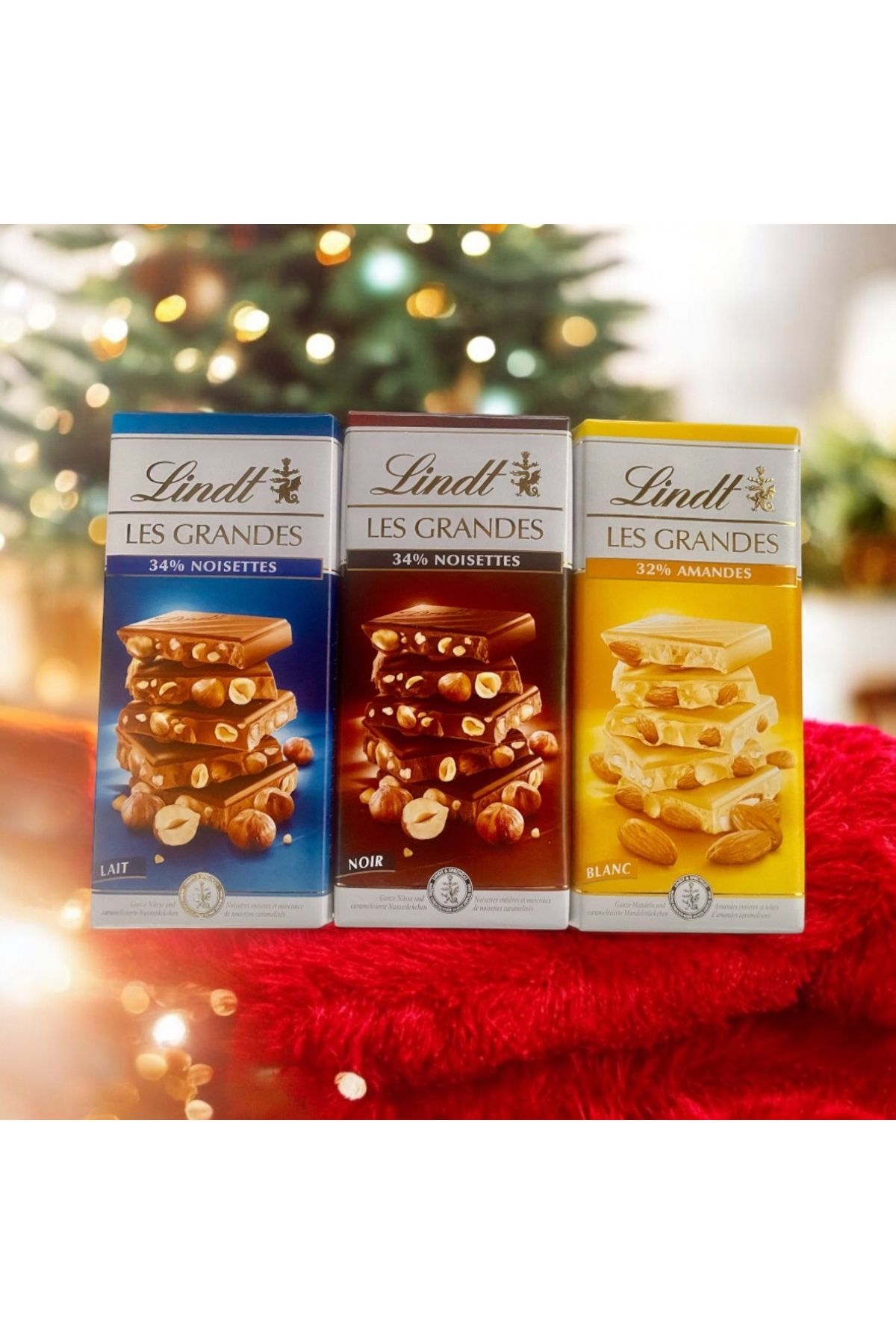 Lindt Çikolata Les Geandes Noısette Lait Noir Blanc 150 gr X 3 ‘lü Avantaj Paketi