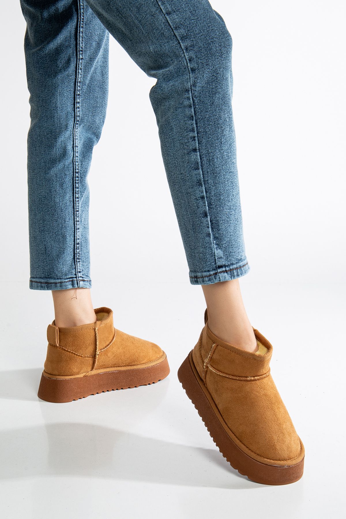 DENORA-ΜΠΟΤΕΣ TABA CAMEL BROWN SUEDE ΜΙΝΙ ΧΟΝΤΡΗ ΣΟΛΑ ΜΕ ΜΠΟΤΕΣ ΜΕ ΓΟΥΝΑ ΕΣΩΤΕΡΙΚΑ 4