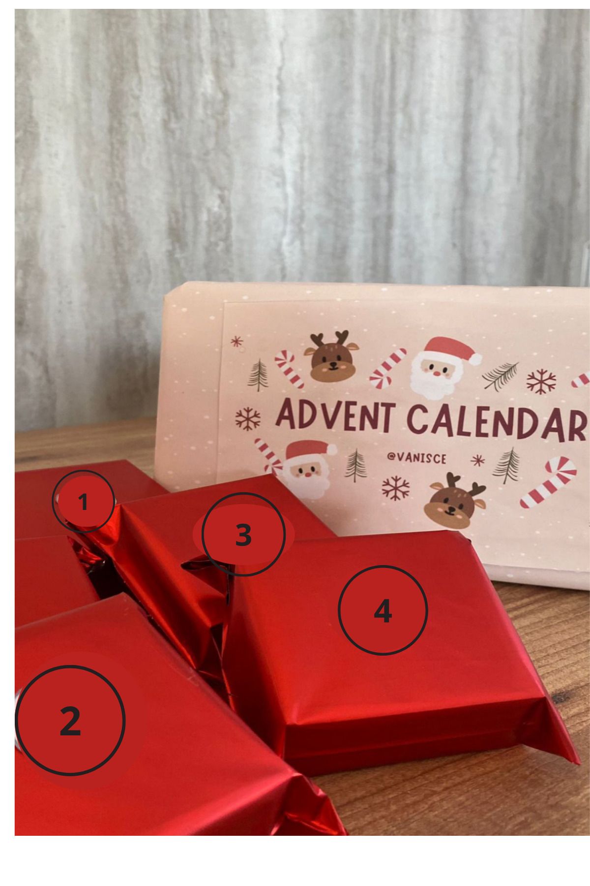 VANİSCE Advent Calendar Yılbaşı Hediye Seti 4 Paket Hediye Takvimi