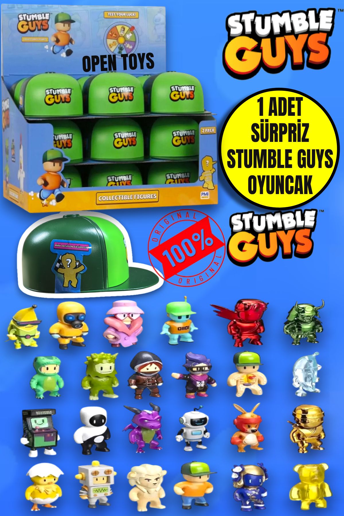 TOYFEST Stumble Guys Sürpriz Şapka Tekli 1 Adet Surpriz Oyuncak