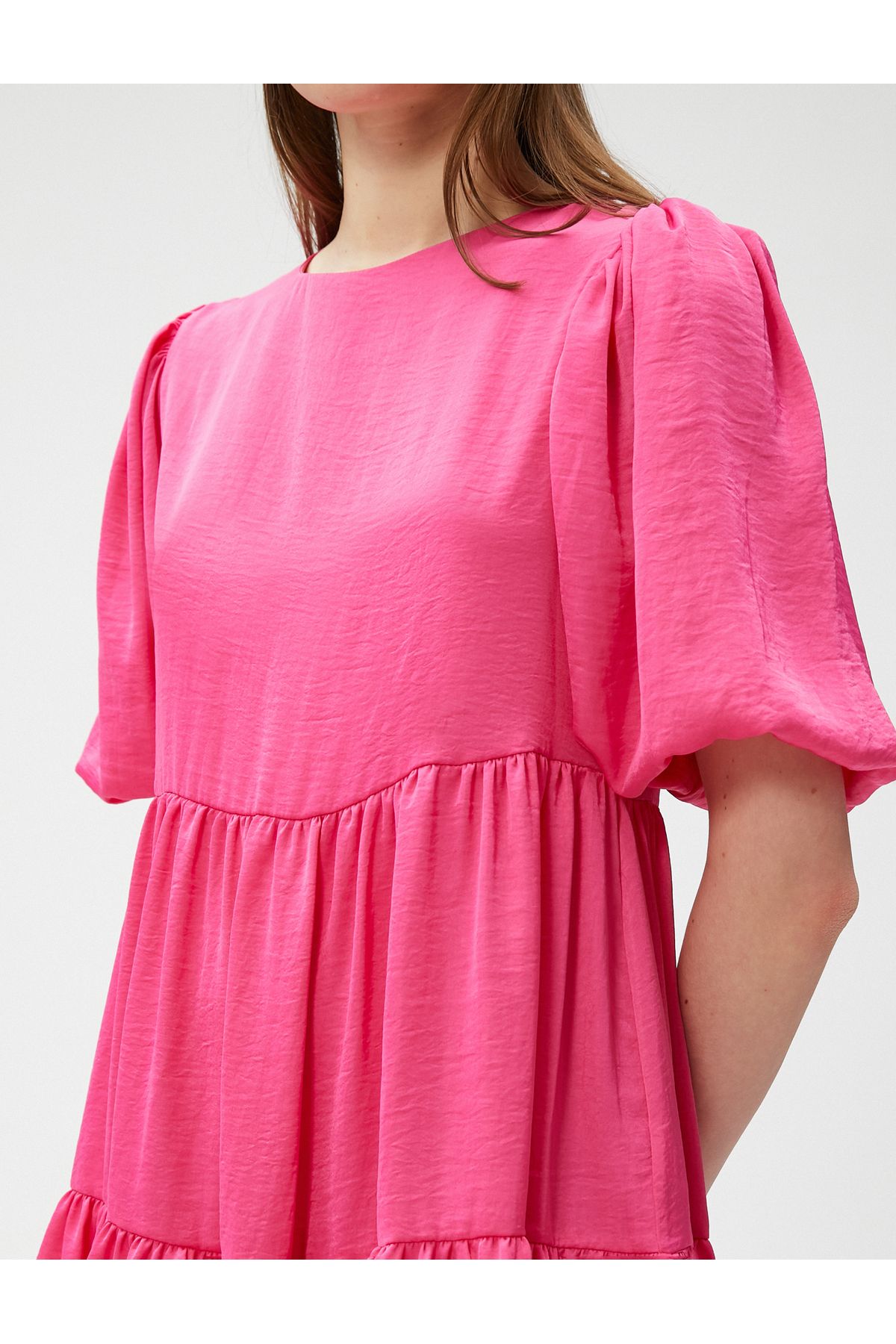 Koton-Minikleid mit Ballonärmeln, kurze Lagen 5