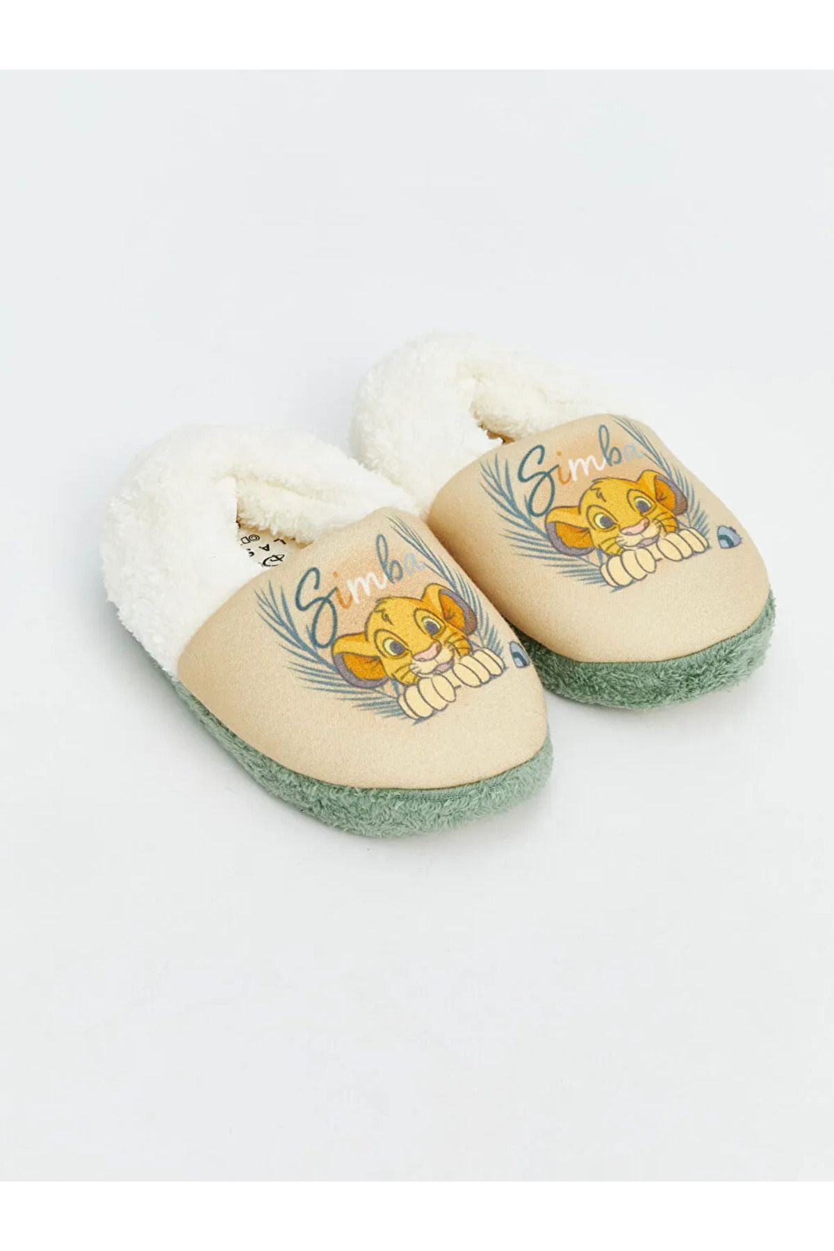 LC Waikiki-Beige Printed Plush Baby Boy Slippers 1