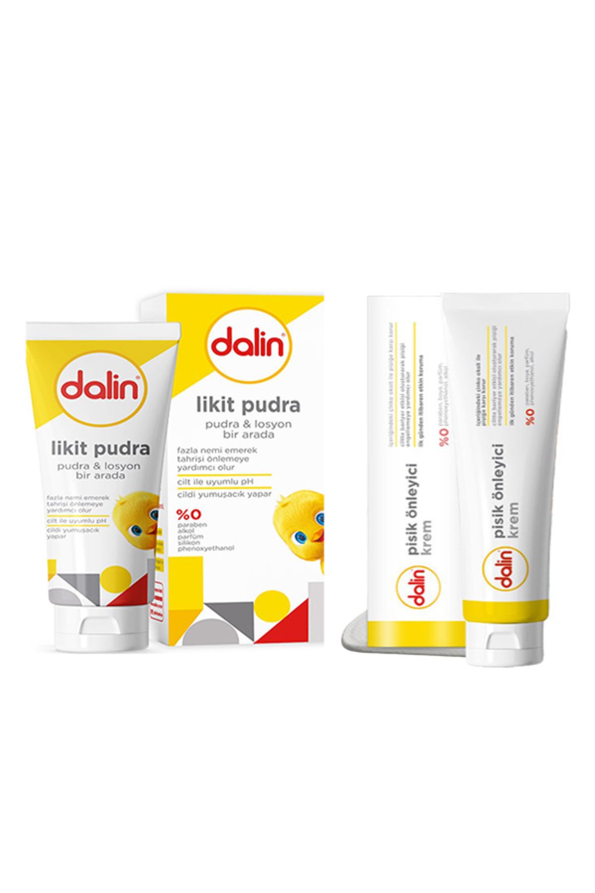 Dalin 2'li Set -Pişik Kremi 100 ml ve Likit Pudra 100 ml