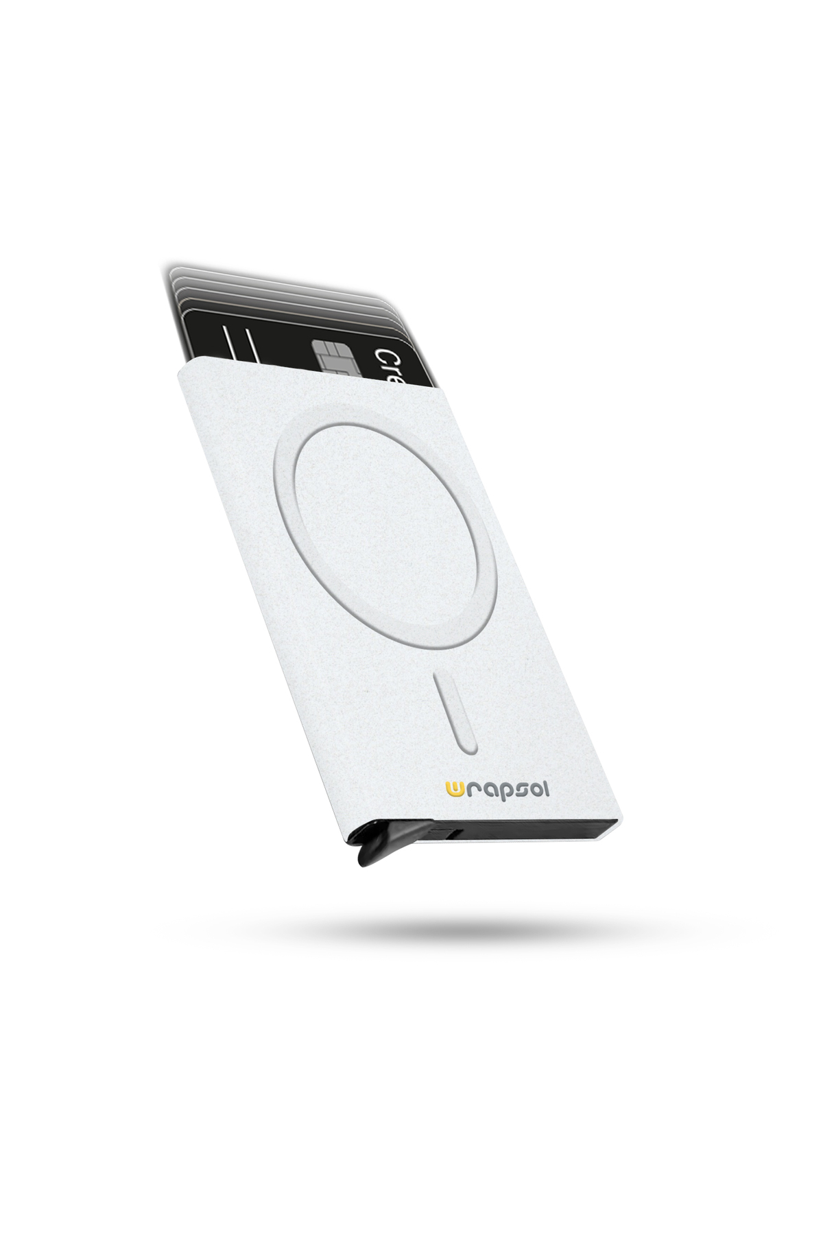 کیف کارت اعتباری مگ‌سیف مکانیزم‌دار آلومینیومی خودکار با محافظ RFID رنگی لمینت سفید