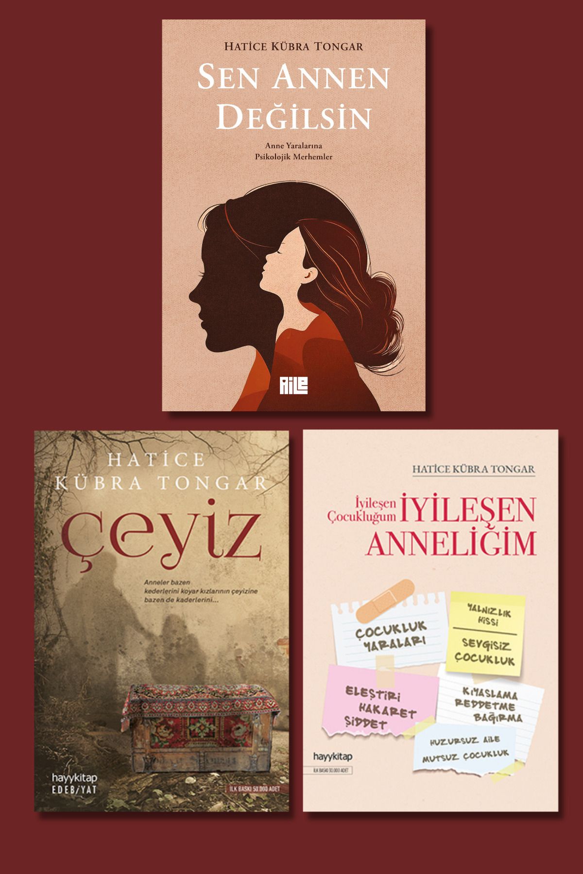 hayykitap Hatice Kübra Tongar Annelere Özel 3Lü Set / SEN ANNEN DEĞİLSİN-ÇEYİZ-İYİLEŞEN ÇOCUKLUĞUM İ. ANNE.