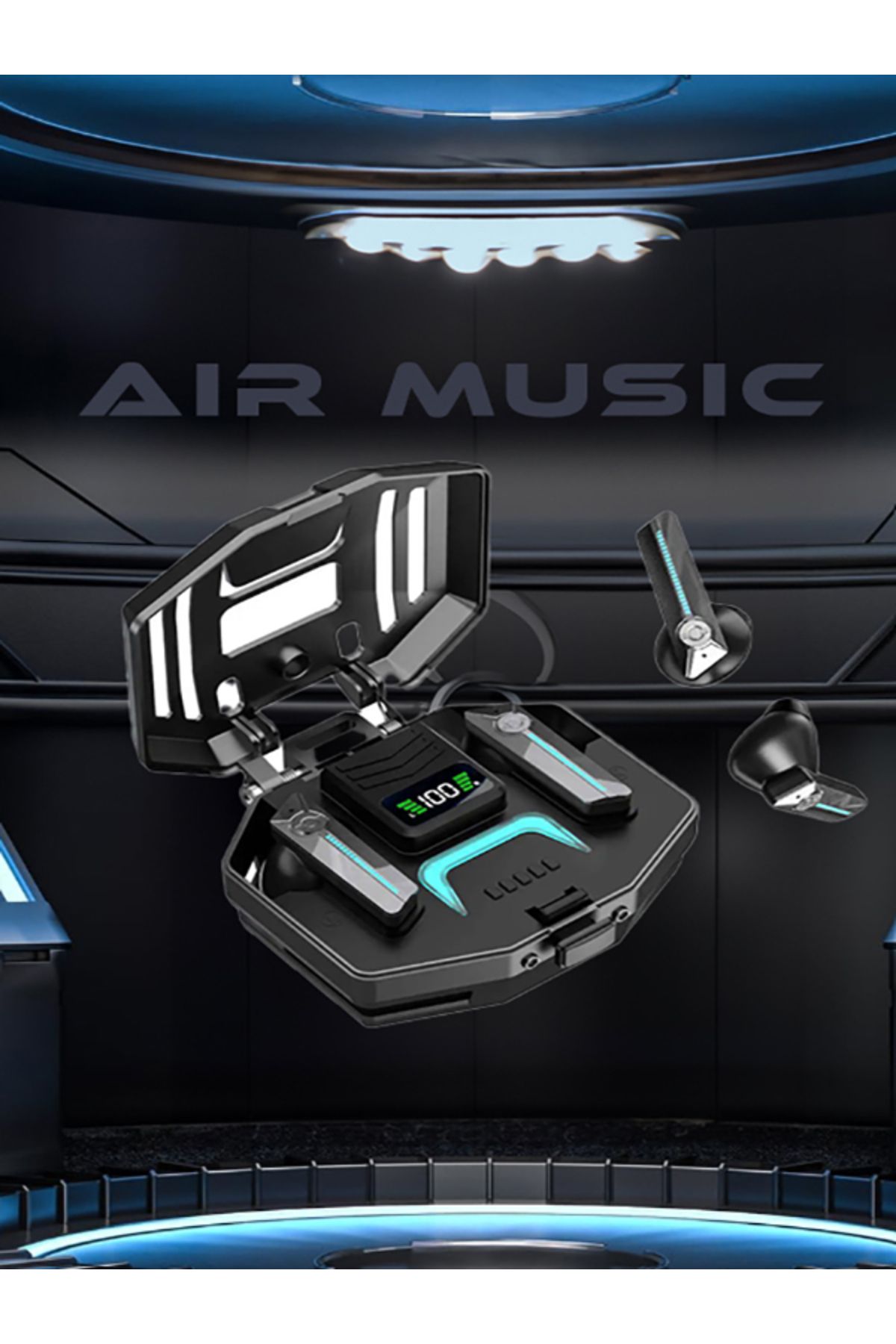 Air Music DX-05 Gaming Oyuncu Kulaklığı Ios Ve Android Tüm Telefonlara Uyumlu Siyah Bluetooth Kulaklık