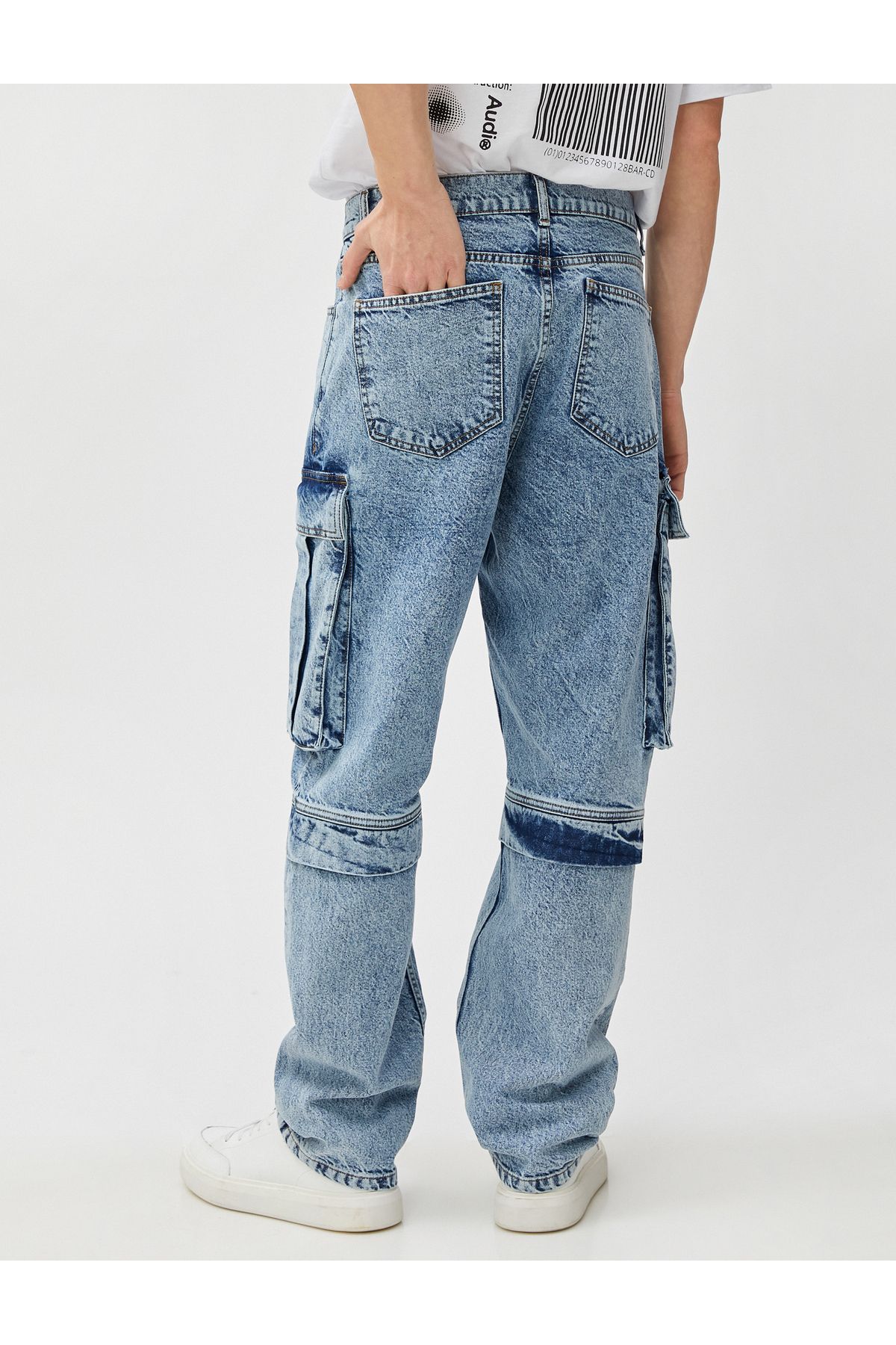 Koton-Pantaloni cargo cu cusături, buzunare, nasturi 4