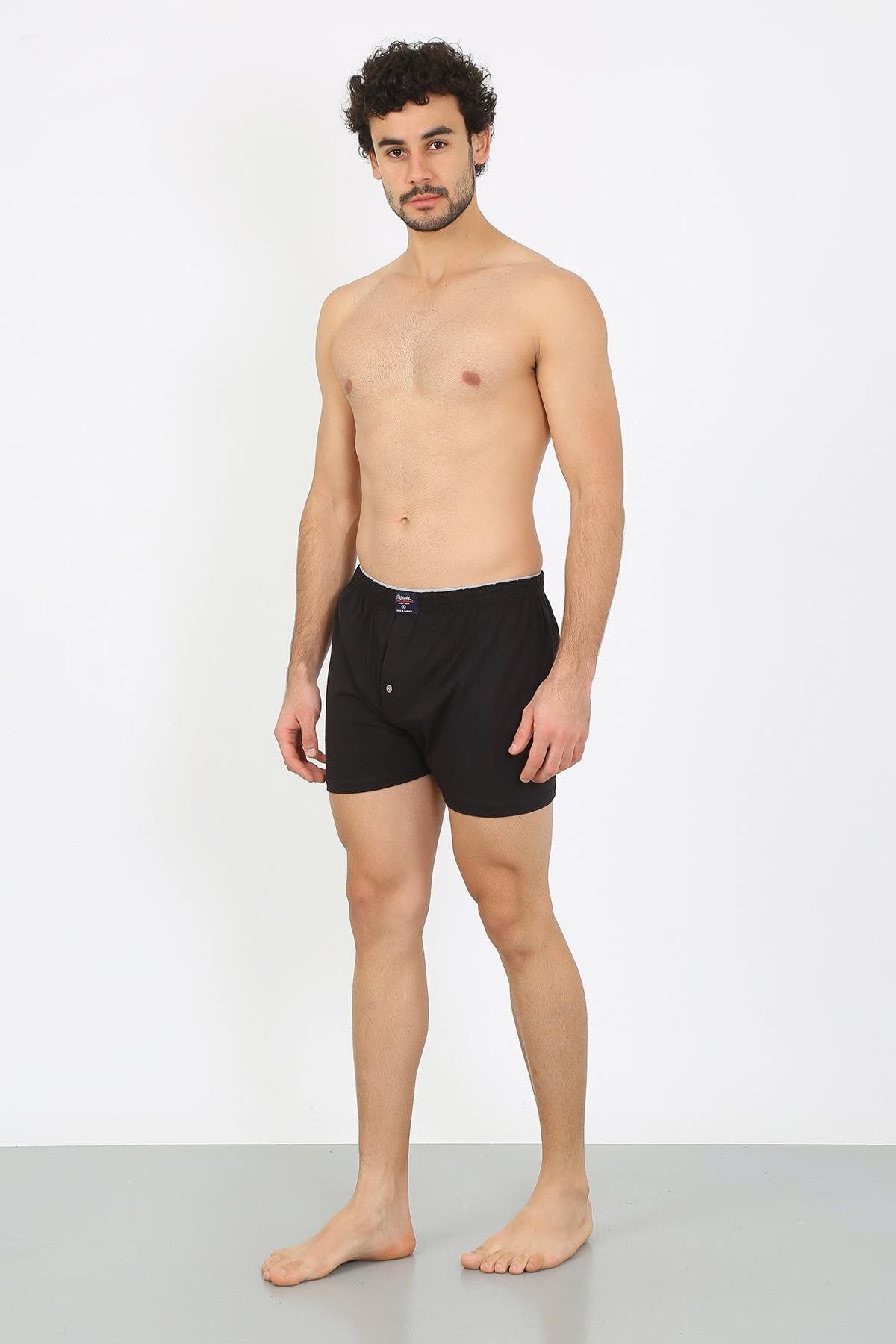 Akbeniz-Men's Combed Cotton Boxers Black 40091 2
