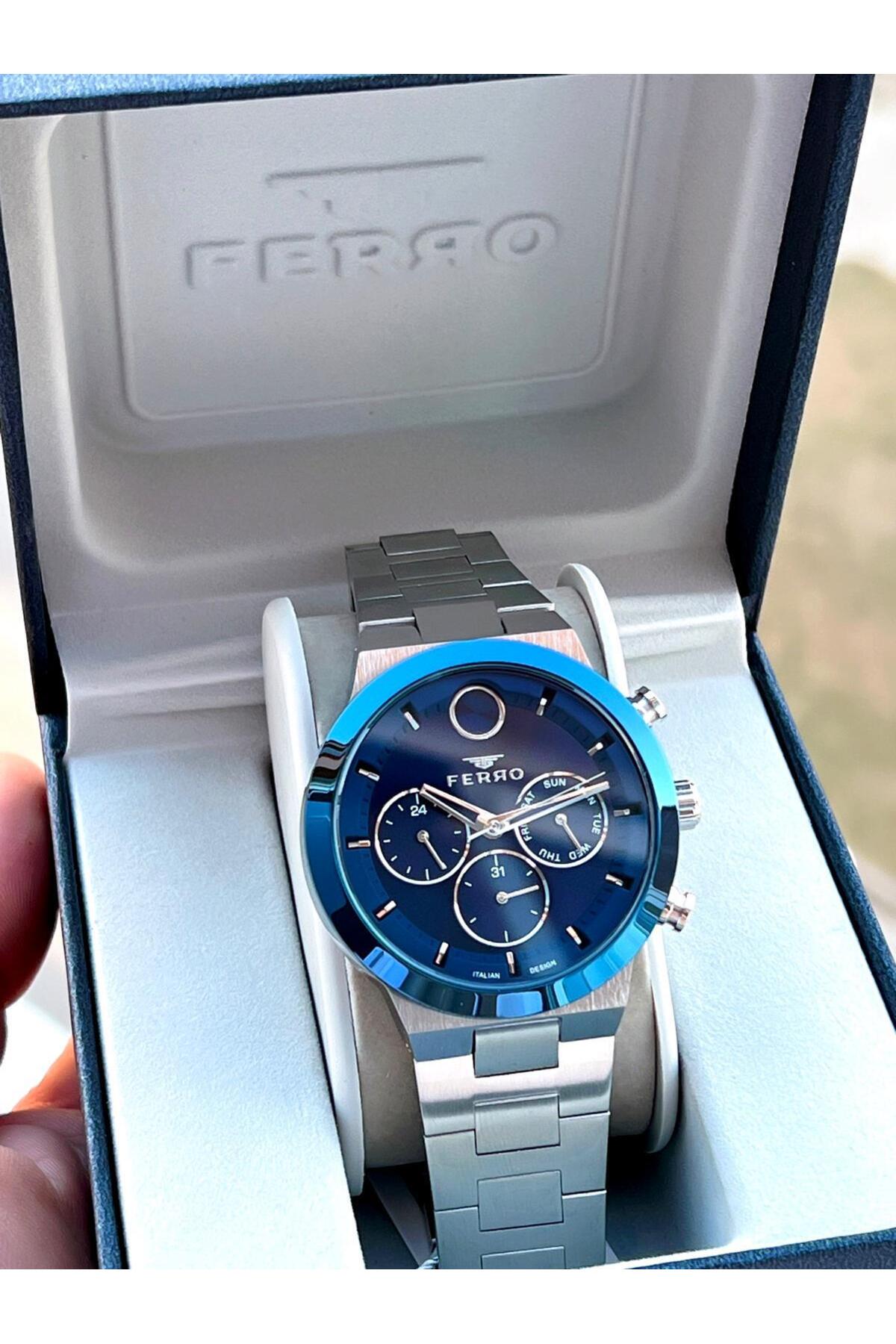 30 Mt Waterproof Men Wrist Watch with Steel Band Internal Functions Active Calendar F.EFM11568-L3