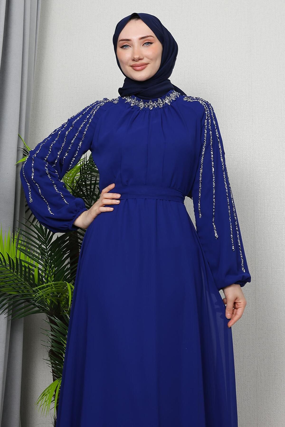 KAWEL-Rochie Hijab Semra Albastru Noapte 5