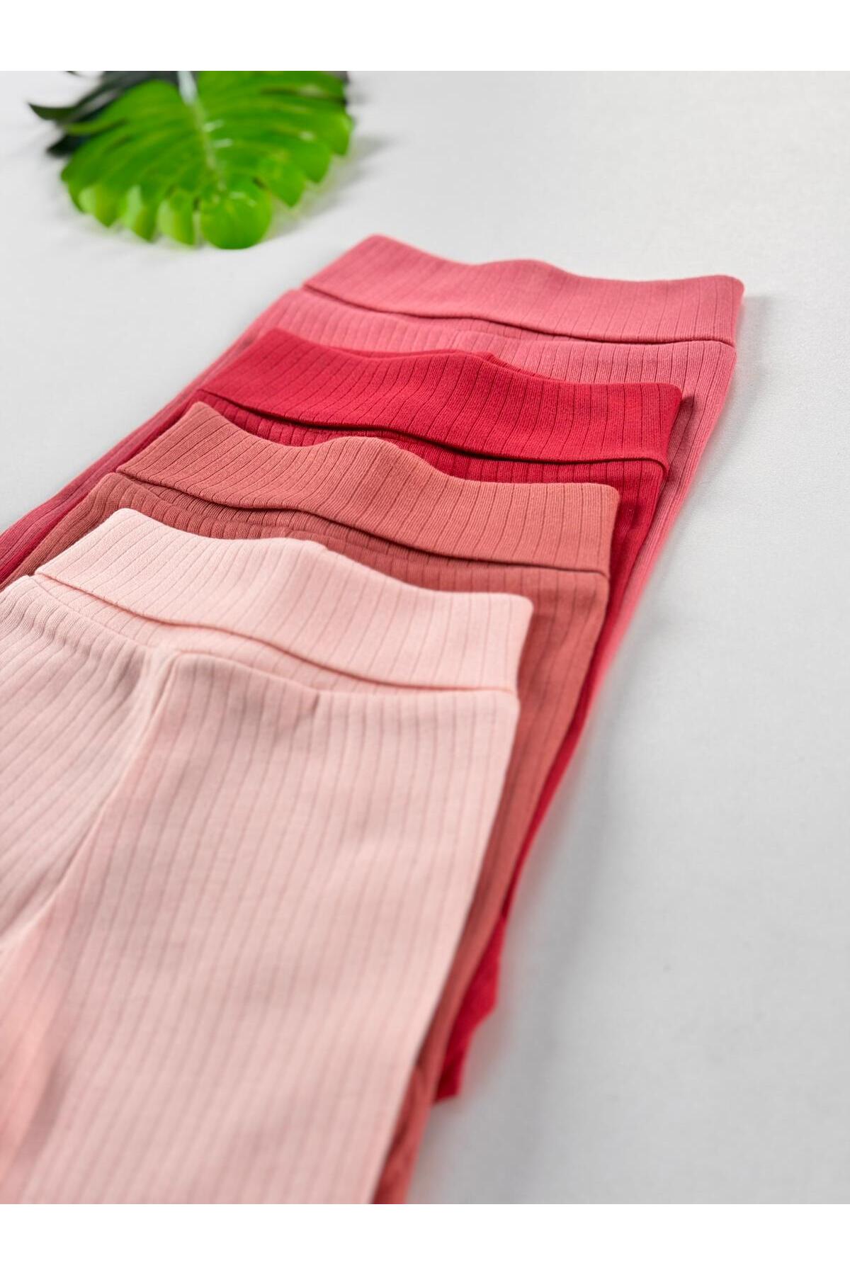 EFU BABY 4'lü %100 Pamuklu Raporlu  Basic Patikli Kız Bebek Pantolon fotoğrafı 2 (önizleme)