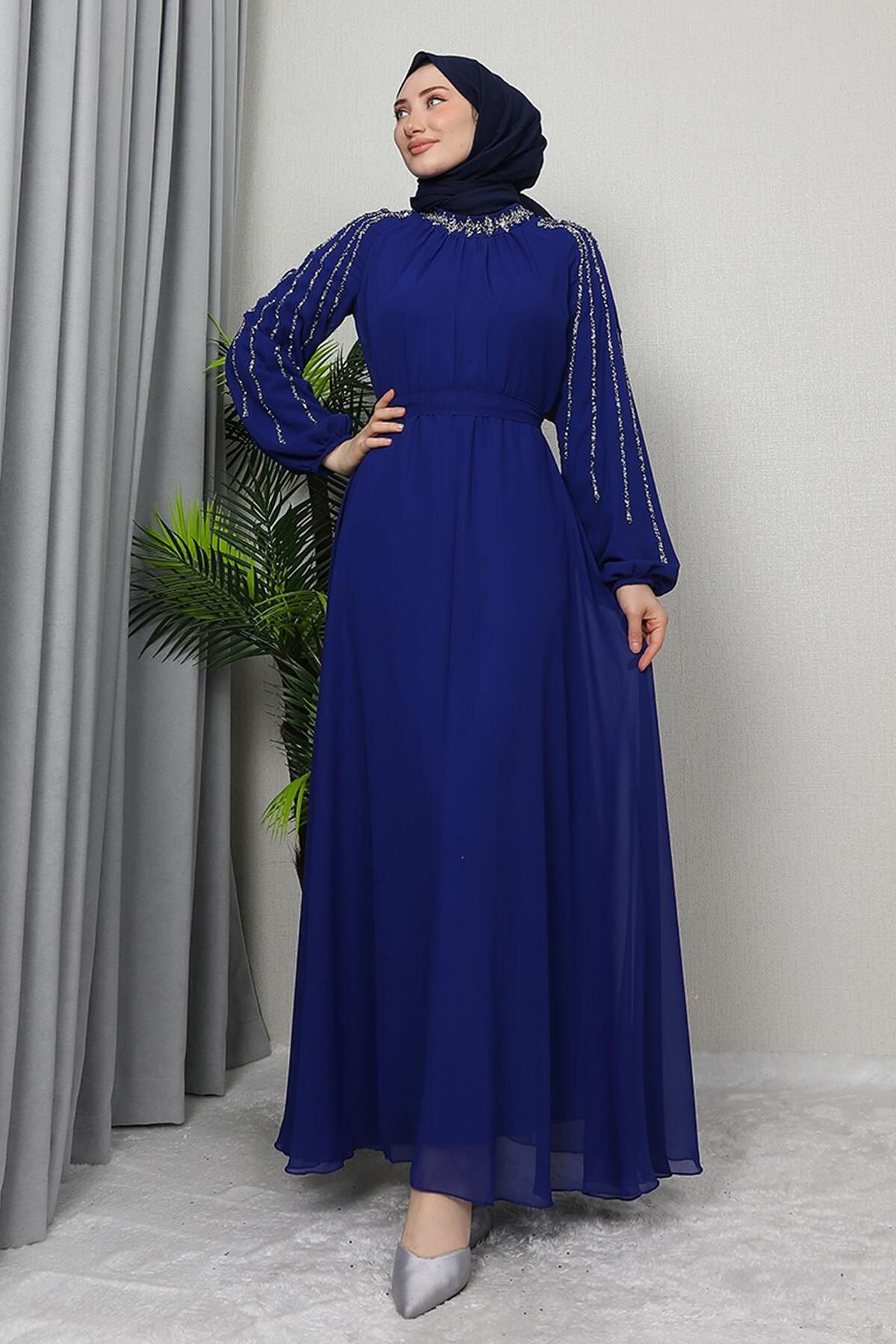 KAWEL-Rochie Hijab Semra Albastru Noapte 3