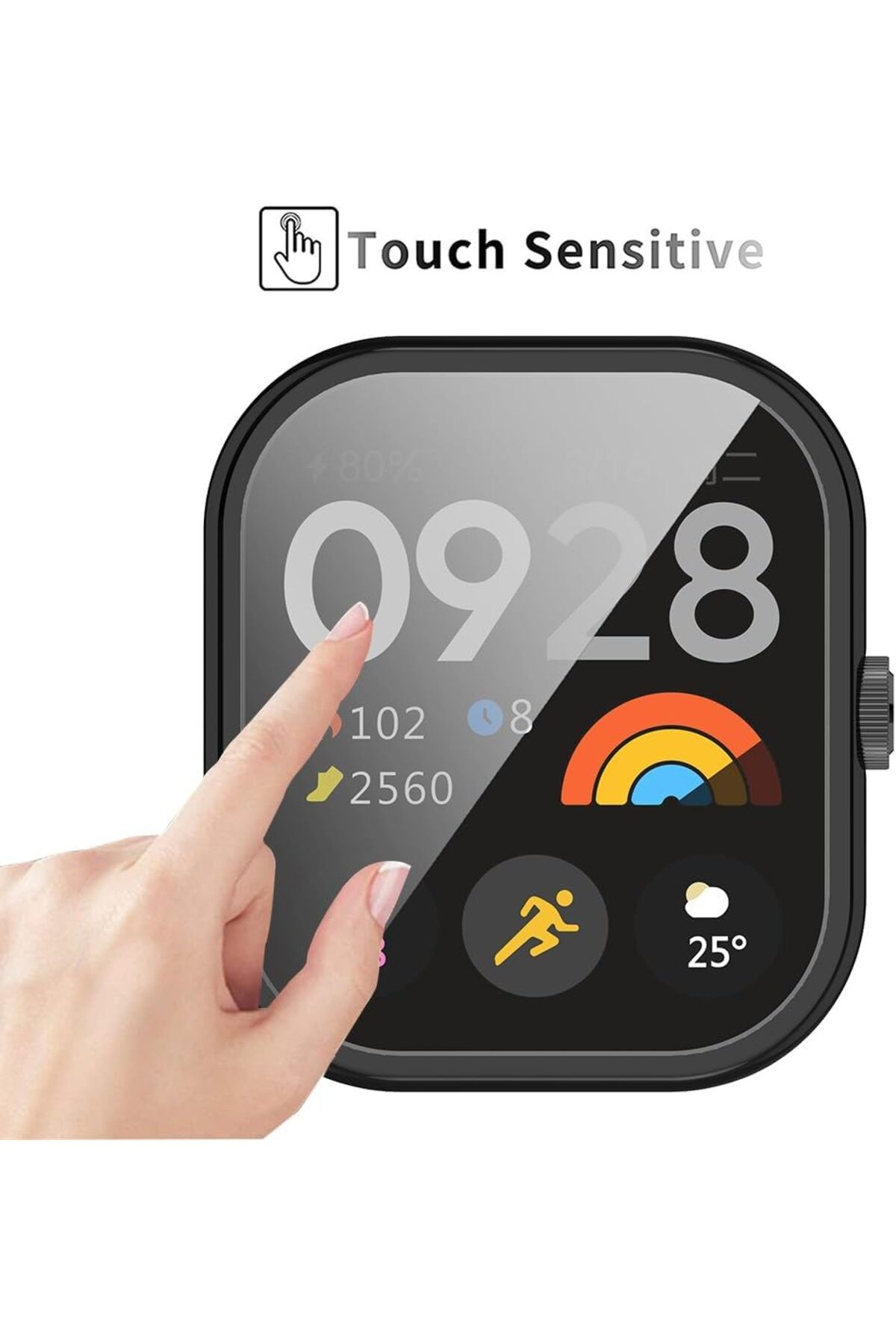 MMPSHOP-Xiaomi Redmi Watch 4 Compatible Case and Screen Protector 360 Full Protection Hard Pc Case Protector 4