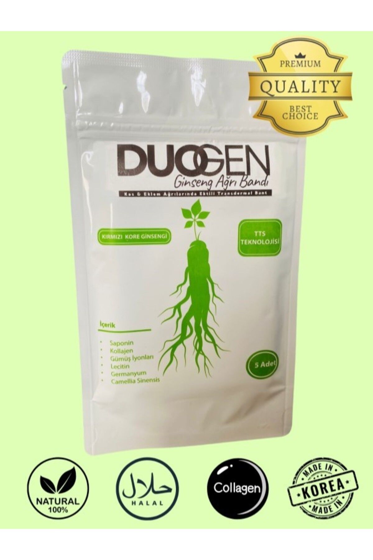 Ginseng Duogen Bant (Transdermal bant) 1 paket 5 adet Bant