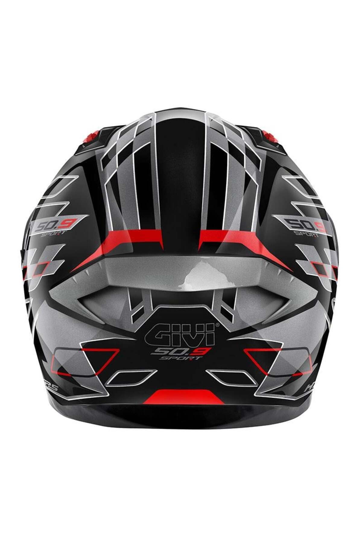 Givi-50.9 Assault Black-Titanium-Red Helmet 5