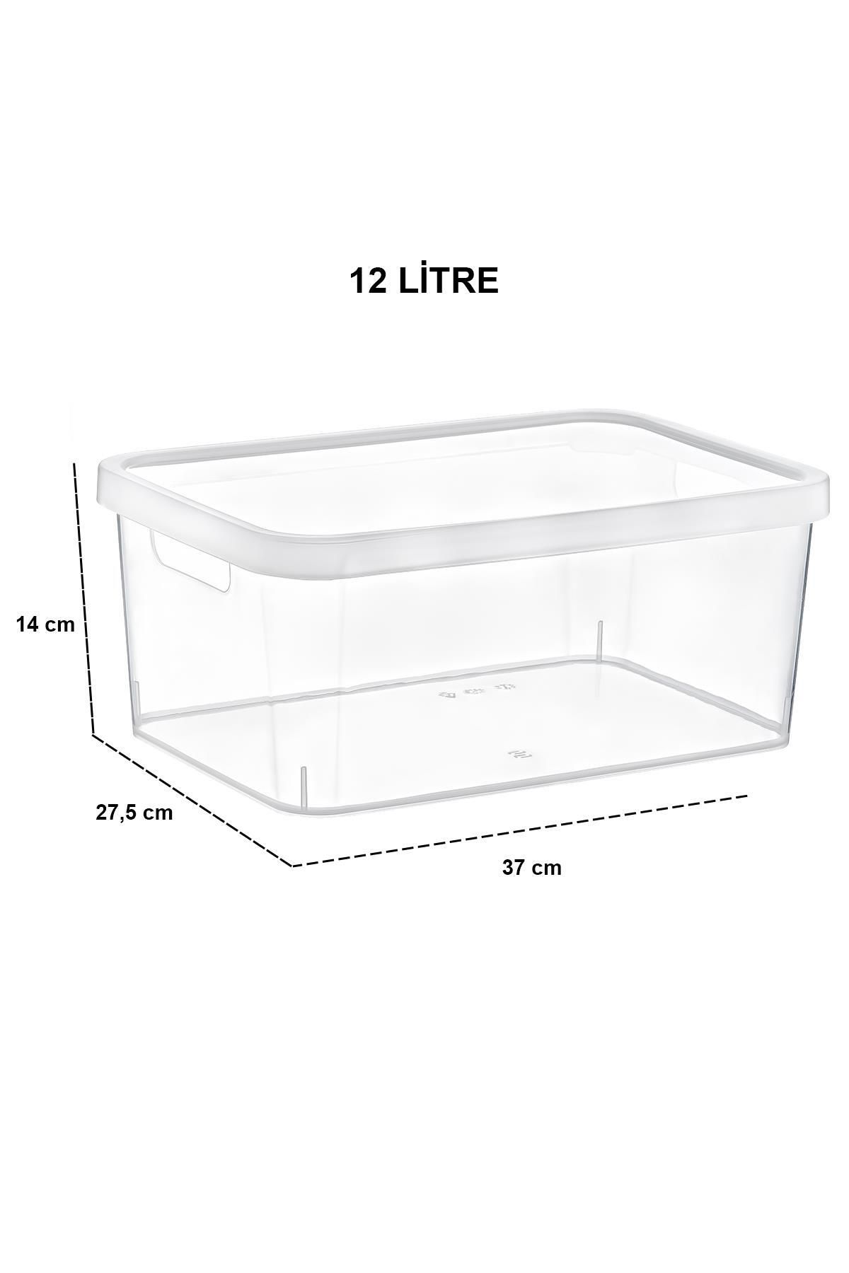 Smartware-Transparent Stafi Box with Lid Set of 3 - 4,5-12-18 Lt 4