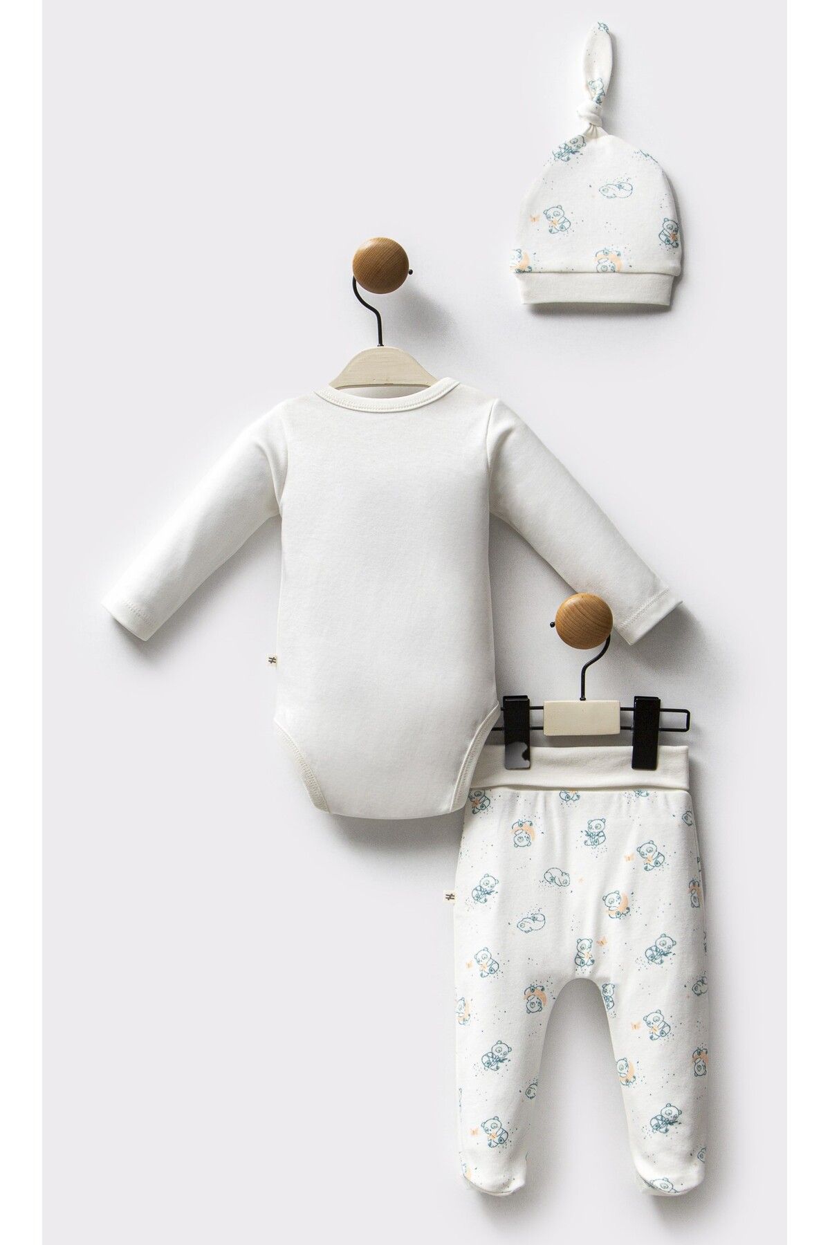 Moi Noi-Baby Girl's Suit 100% Organic Cotton (Kruvaze Body Pants Hat) 2