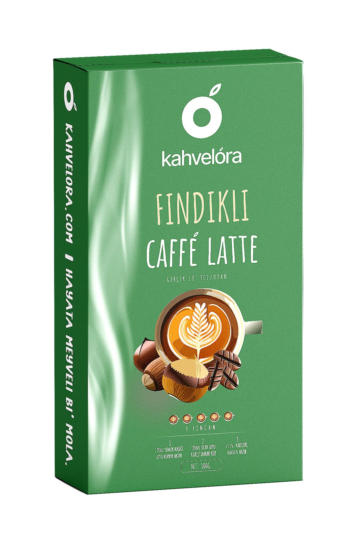 kahvelora 100g Hazır Caffe Latte Fındıklı - Sütlü Köpüklü Bardakta Karıştır Hazır