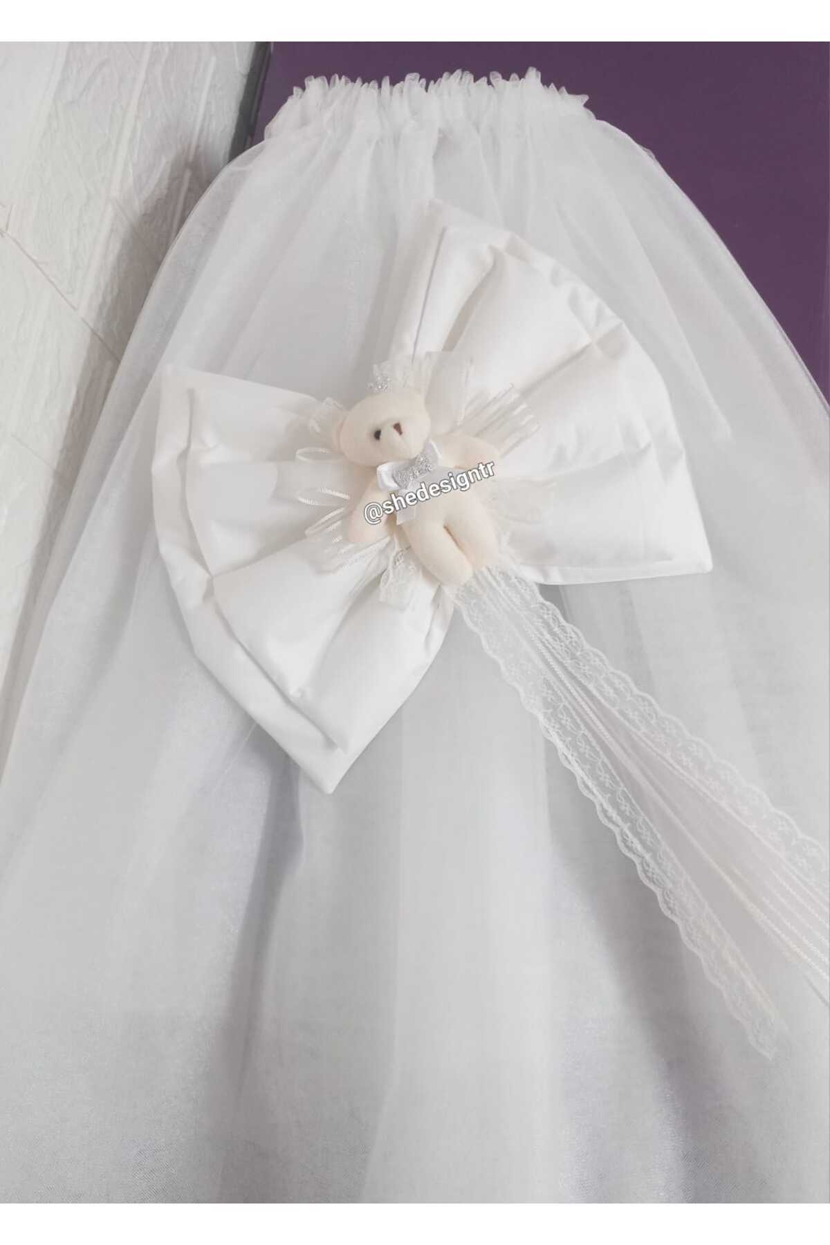 s'he design organizasyon Küvöz Eteği Ve Ayak Ucu Fiyonk Seti /Kız Bebek Hastane Odası Süsleme /Beşik Süsleme fotoğrafı 4 (önizleme)