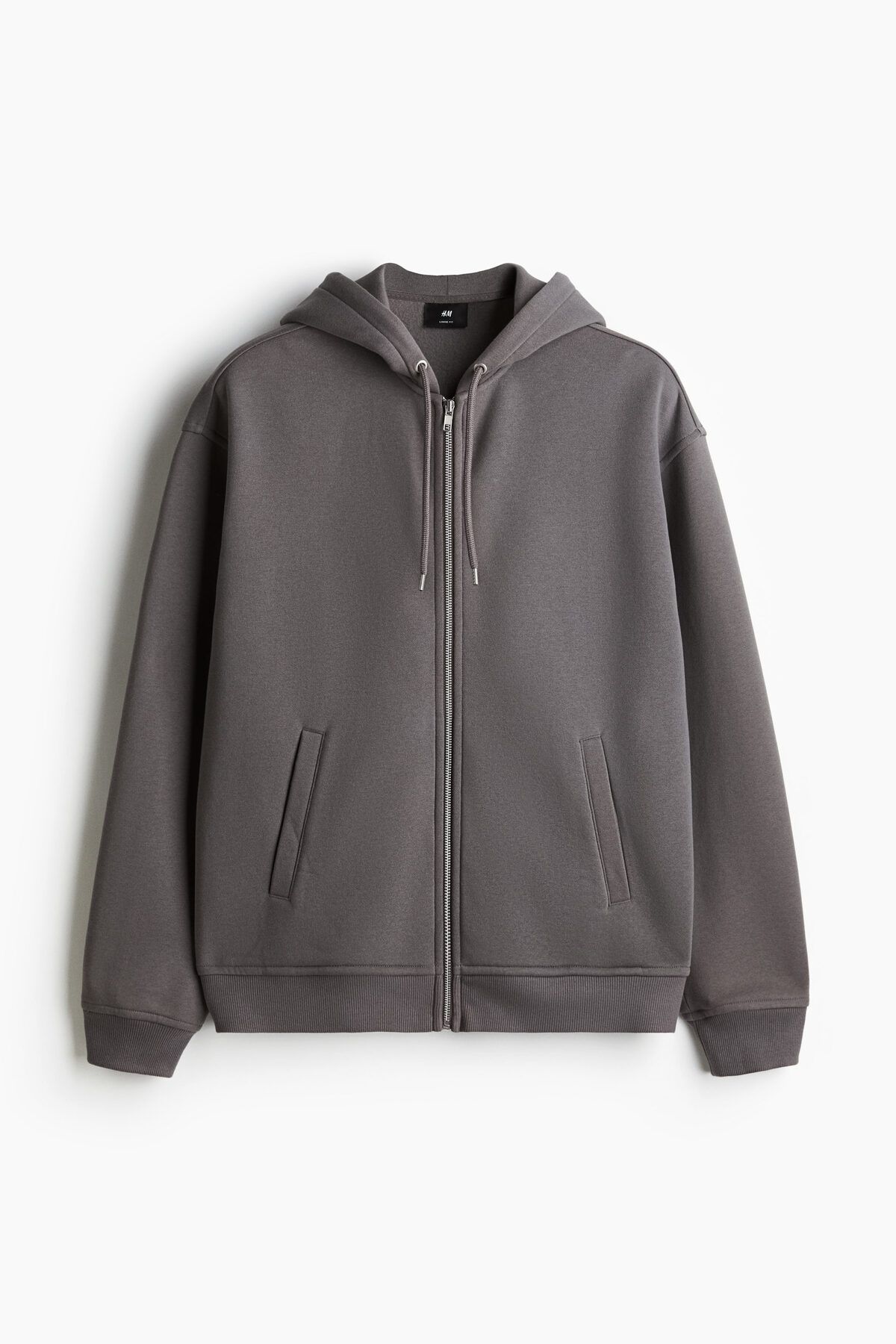 هودی لوز فیت و زیپ‌دار رنگ دارک گریج از برند اچ اند ام H&M