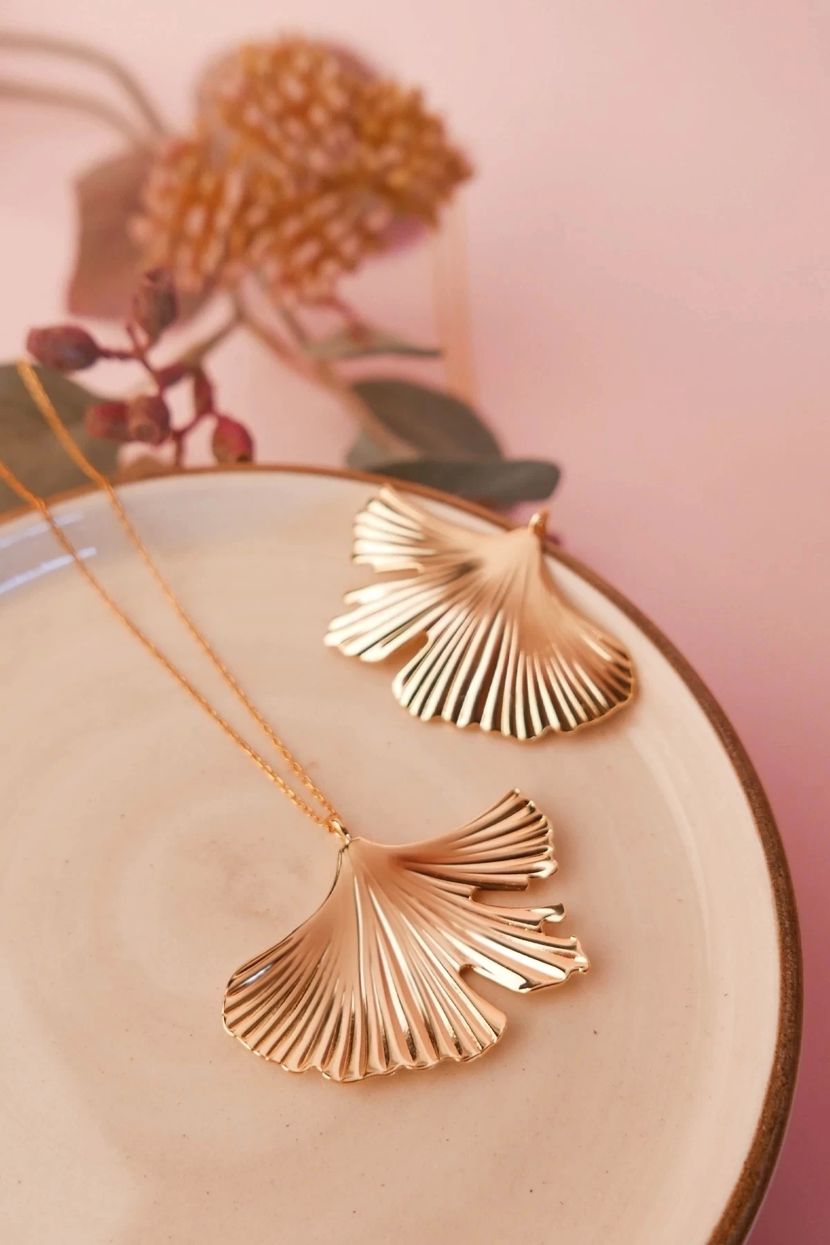 Stelart Ginkgo Kolye Küpe Seti