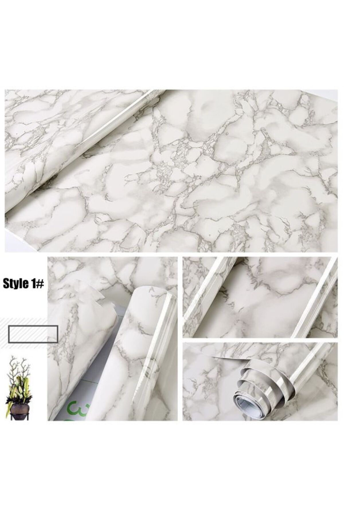 Generic-Marble Pattern Wallpaper Grey 1